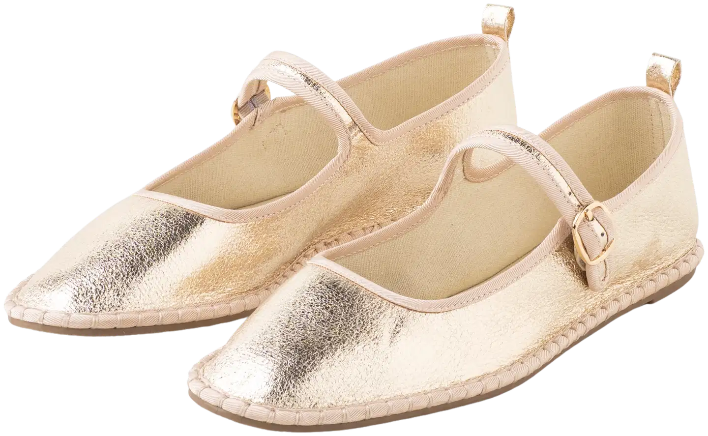 TEX naisten remmiballerinat I274689 - Gold - 1