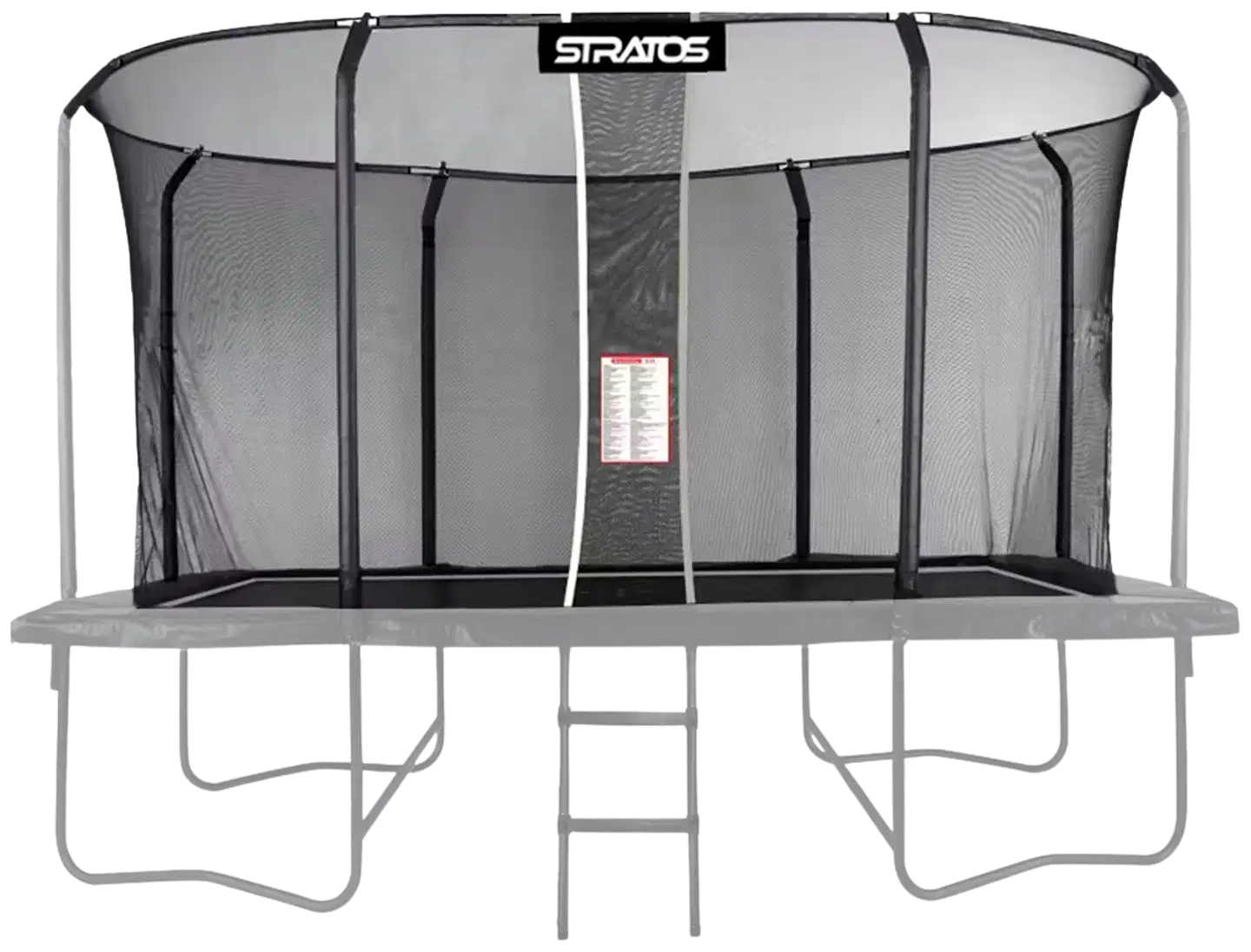 Trampoliinin turvaverkko stratos suorakaide trampoliini 277x477 cm premium black line - 1