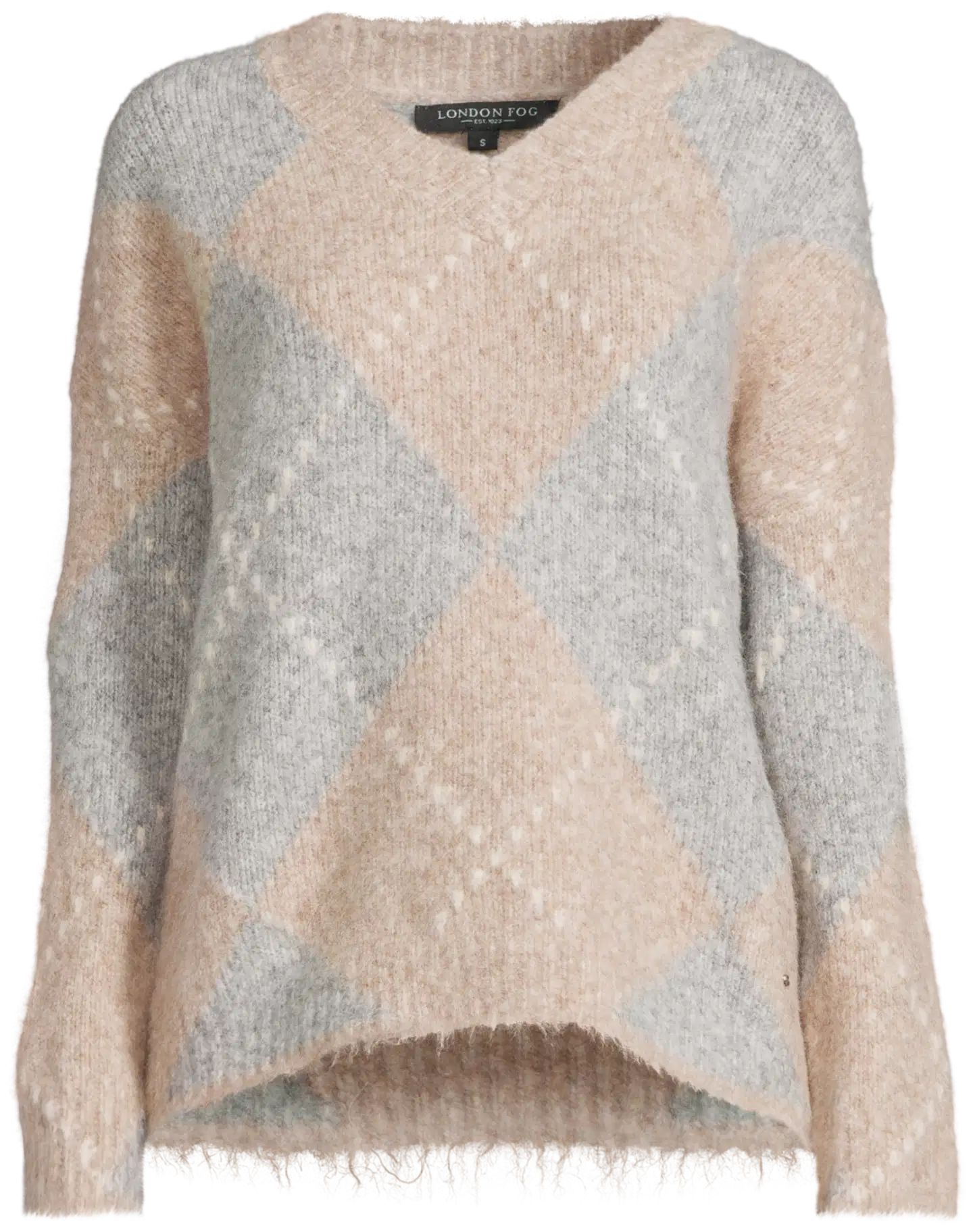 London Fog naisten neule argyle 213L264009 - beige - 2