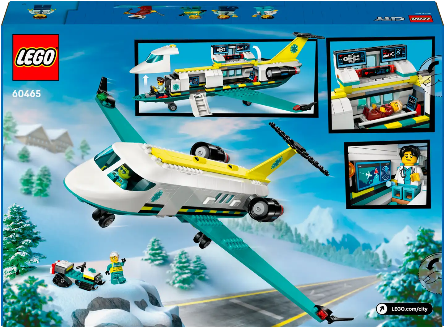 LEGO® City Big Vehicles 60465 Pelastuslaitoksen ambulanssilentokone - 3