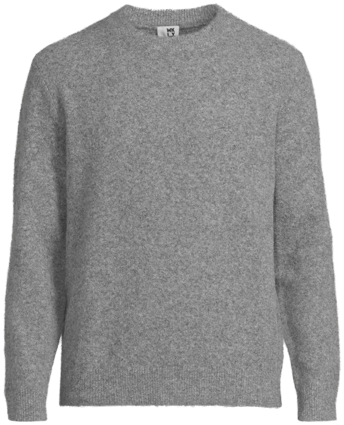 WKLY. miesten pehmeäpintainen neulepusero O-pääntiellä 195W362670 - grey melange - 2