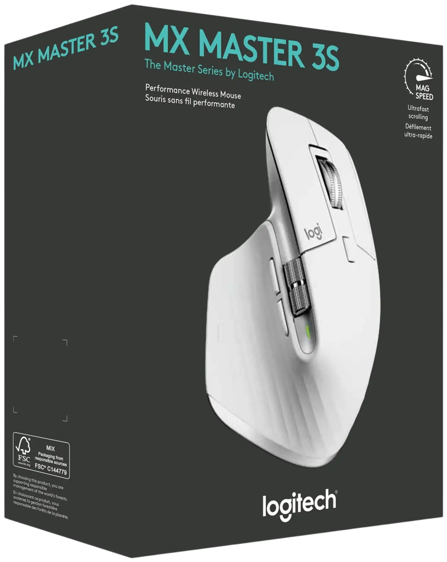 LOGITECH MX Master 3S Performance Wireless Mouse - PALE GREY - 7