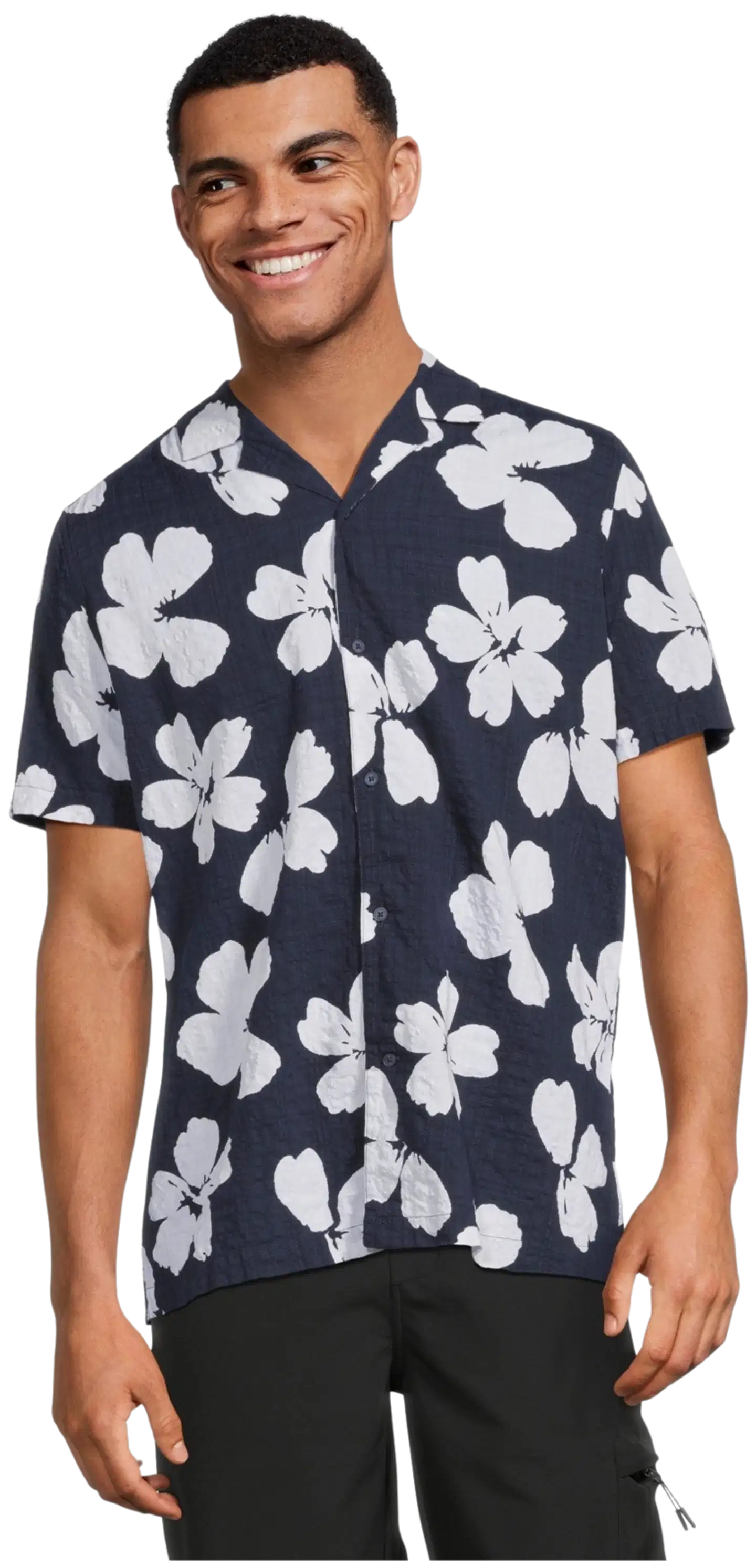 TEX miesten Hawaii-paita I274959 - NAVY DARK - 1