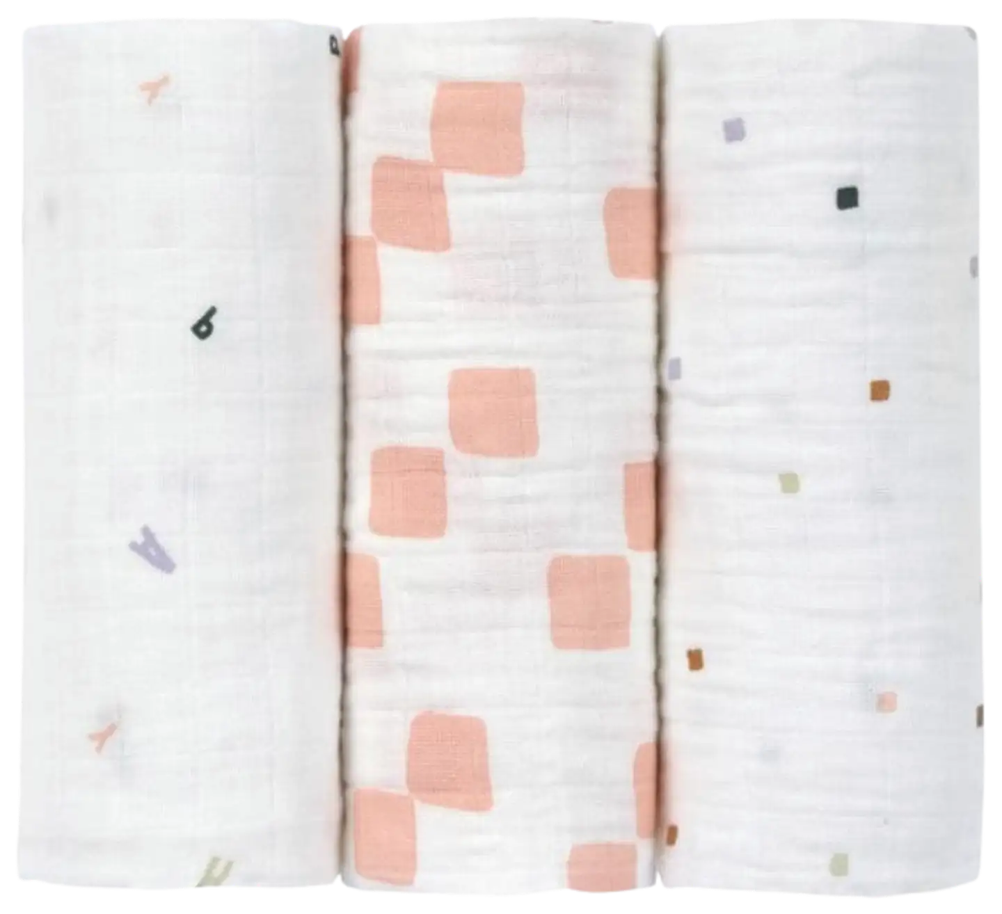 Lässig puuvillaharso 60x60cm Happy Fruits Peach 3 kpl