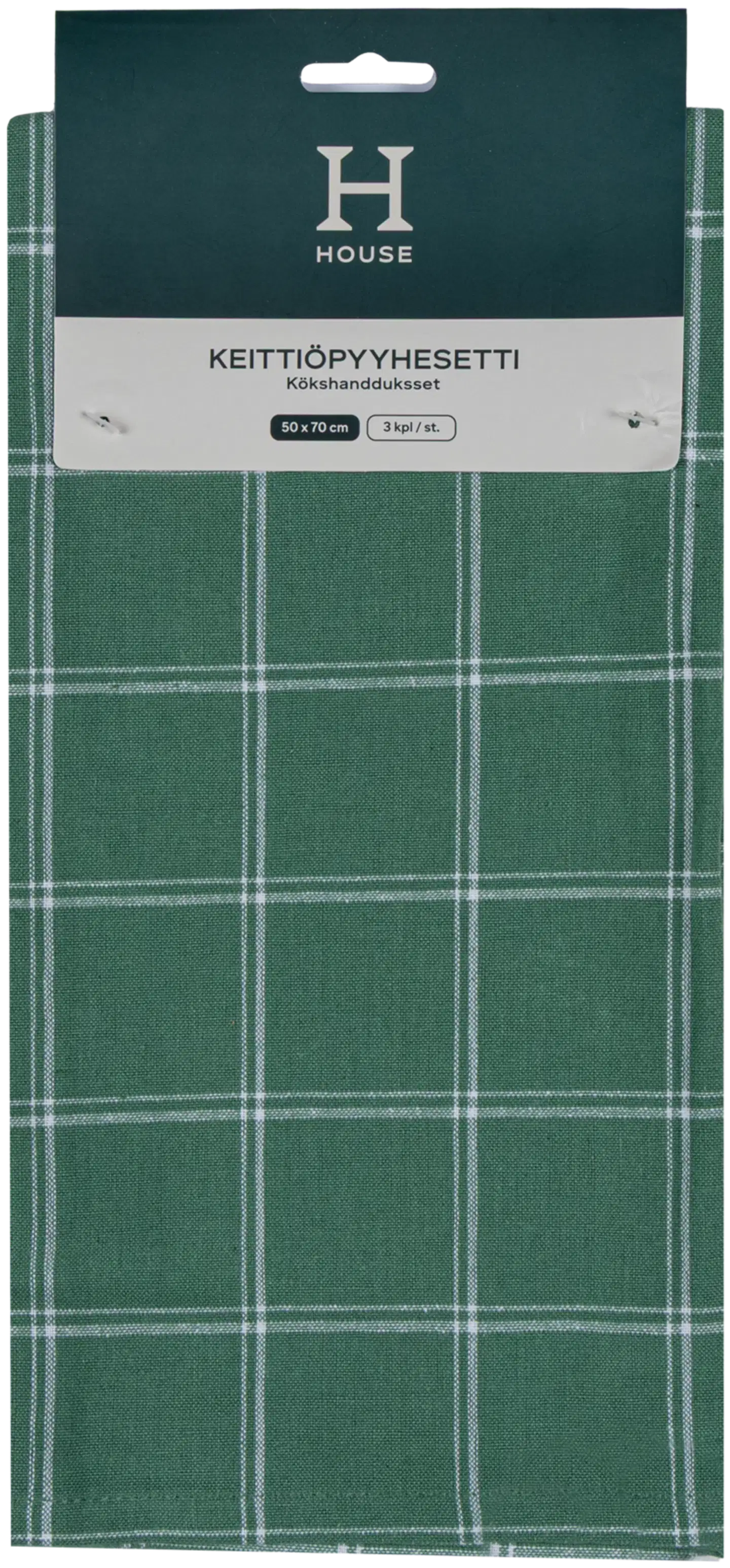 House keittiöpyyhe Green Check 50x70 cm 3-pack - 5