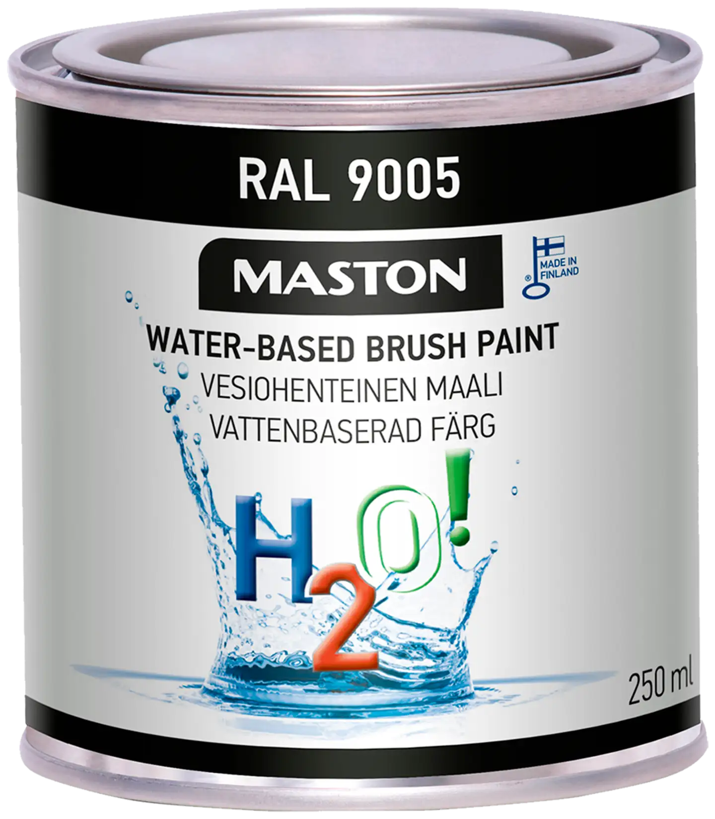 Maali H2O! RAL9005 Syvänmusta 250ml - 1