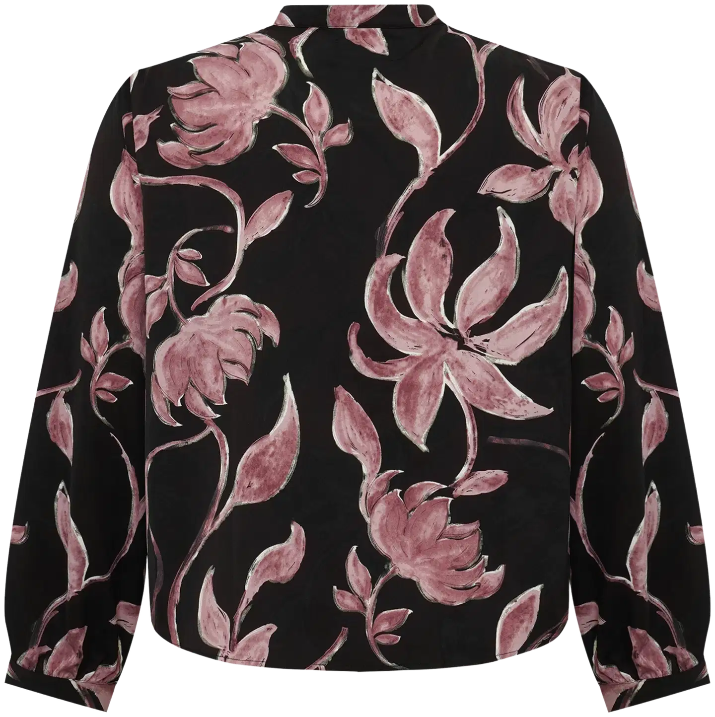 Now Curvy naisten kuosillinen paitapusero koristenapilla, D-mitoitus - D.purple&pink - 2