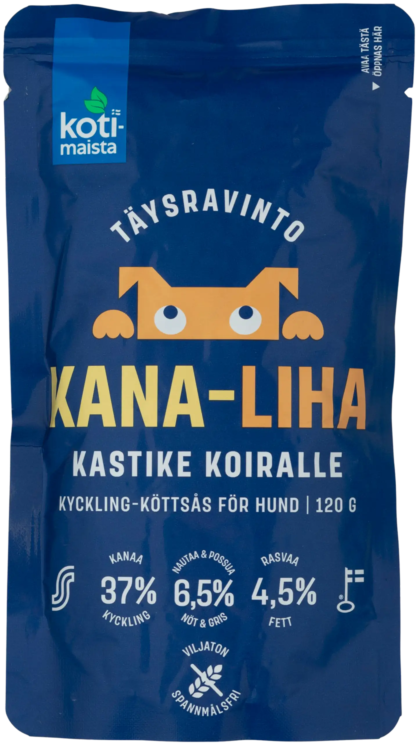 Kotimaista kana-lihakastike koiralle täysravinto 120 g - 1