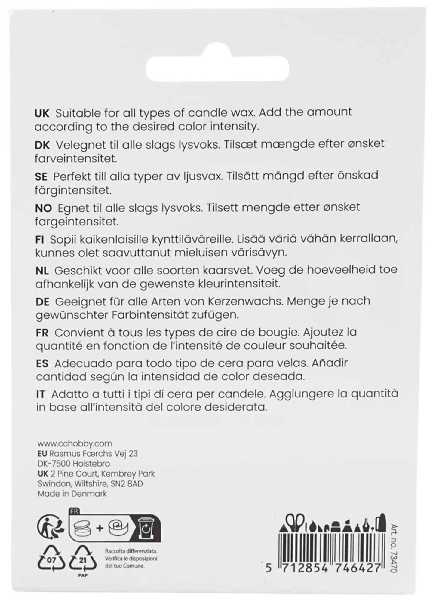 Kynttiläväri, sininen, 5g/ 1 pkt - 2