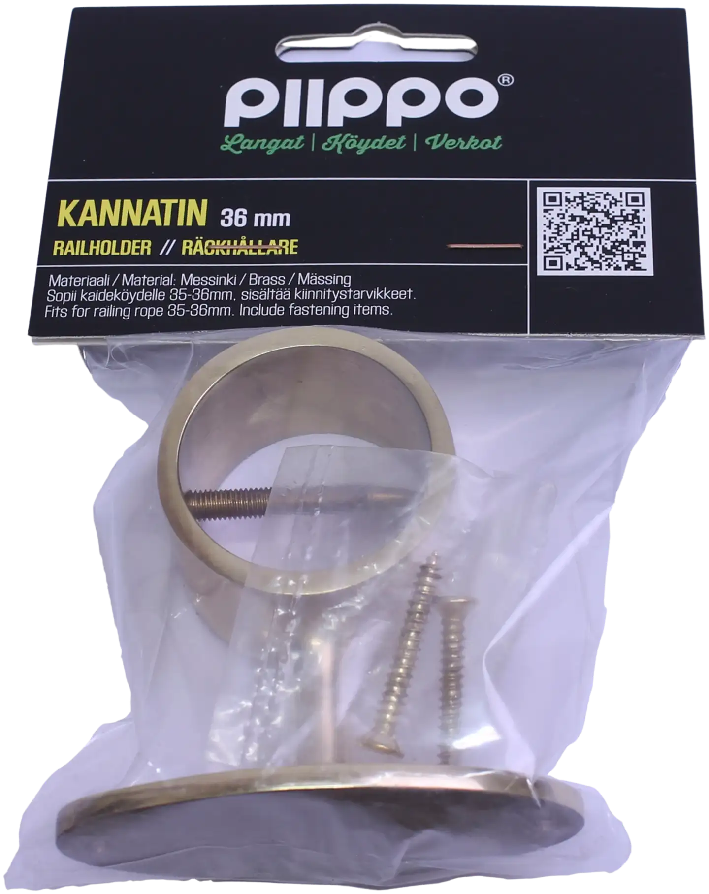 Piippo Kannatin kaideköydelle ø36mm, messinki - 3