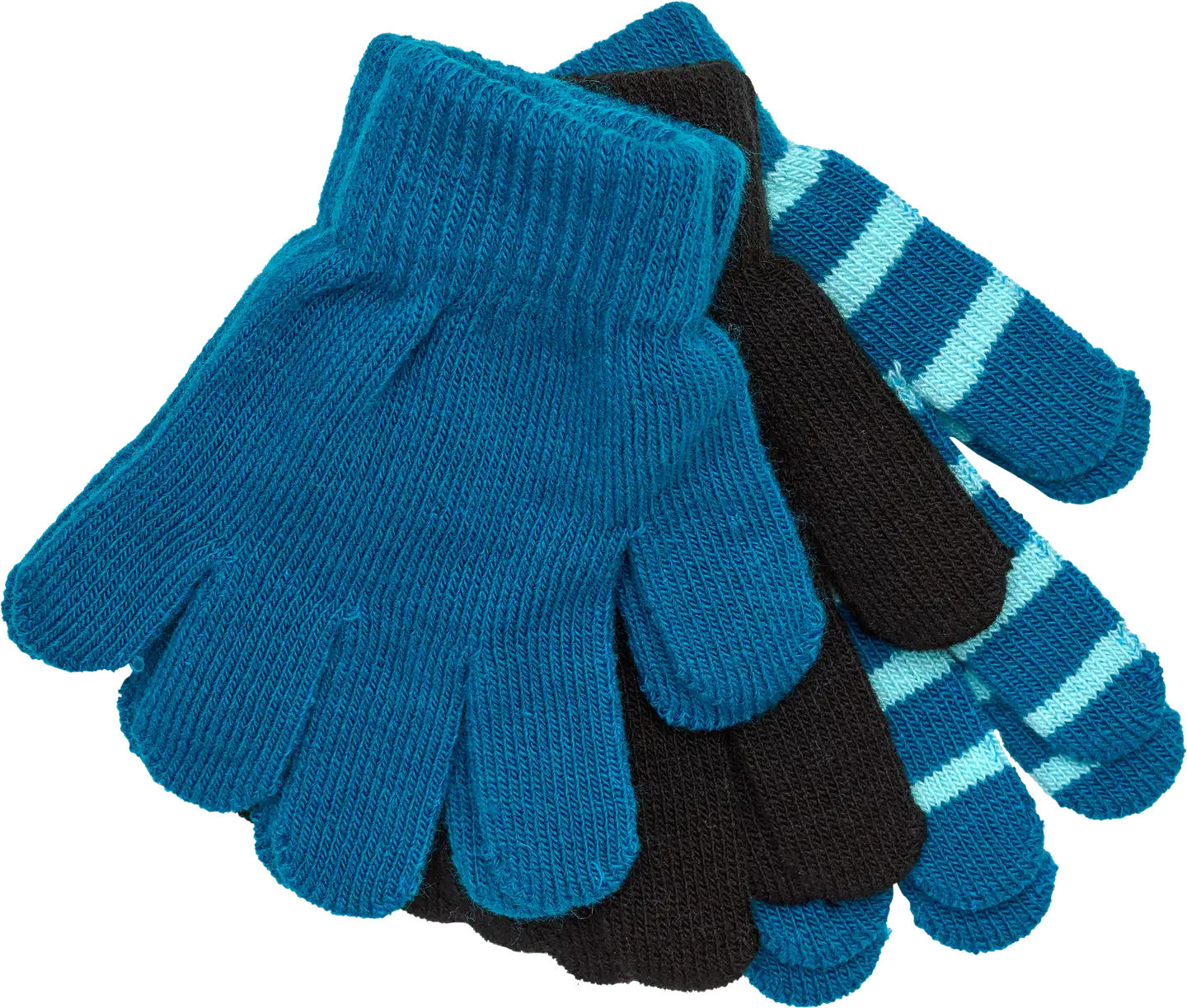 Ciraf lasten stretch-sormikkaat 237C062044 3-pack - Blue/lt.blue stripe/dk.grey