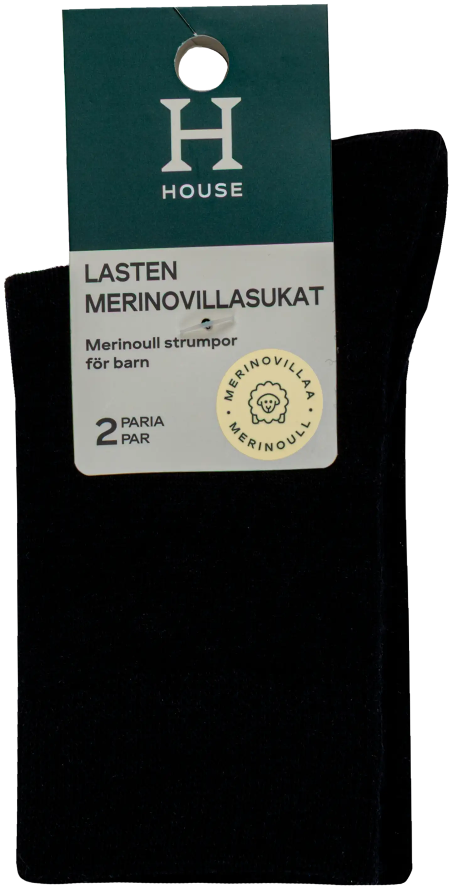 House lasten merinovillasukat 234H362508 2-pack - BLACK - 2