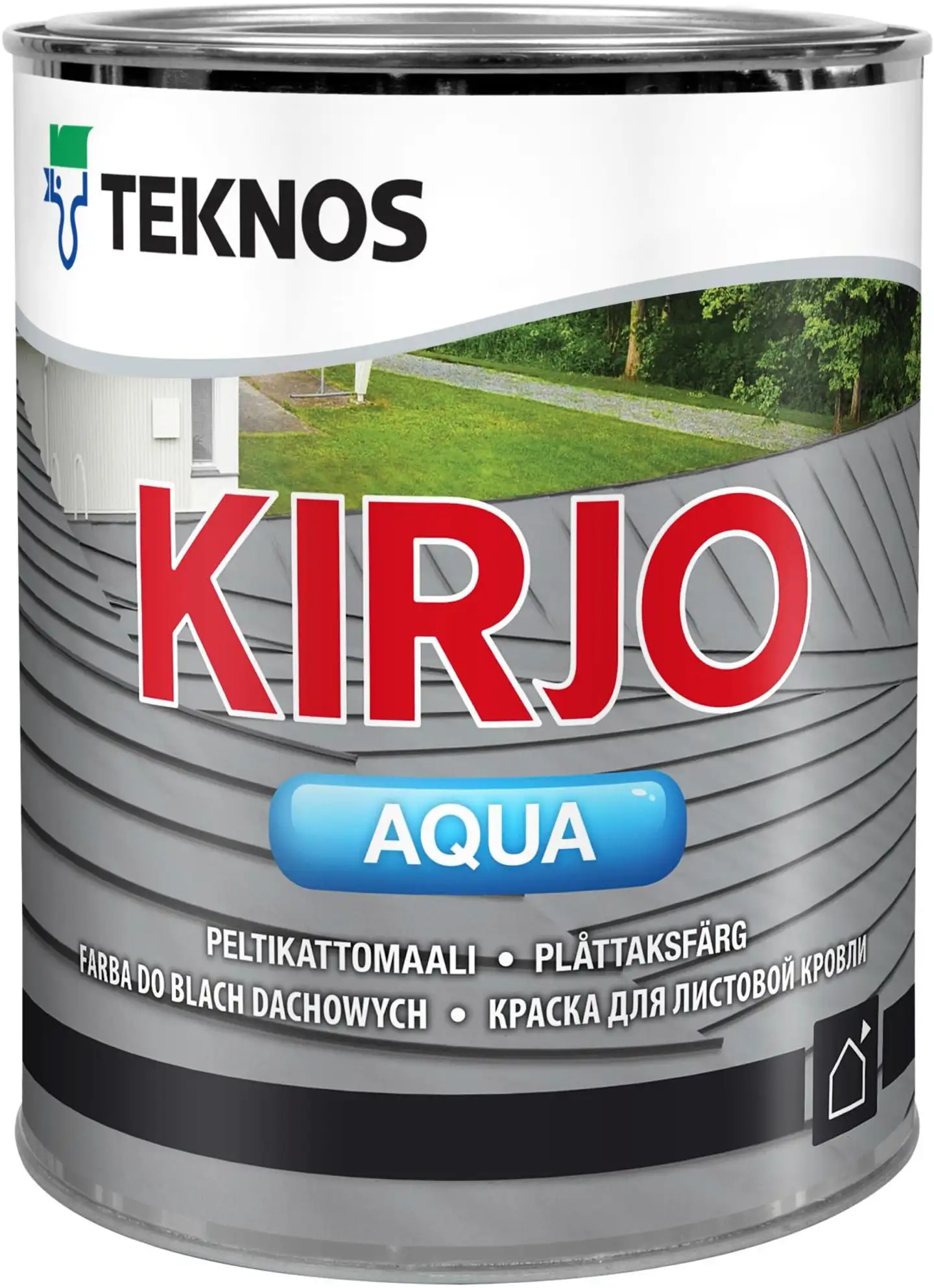 Teknos peltikattomaali Kirjo Aqua 1 l T2515 musta himmeä