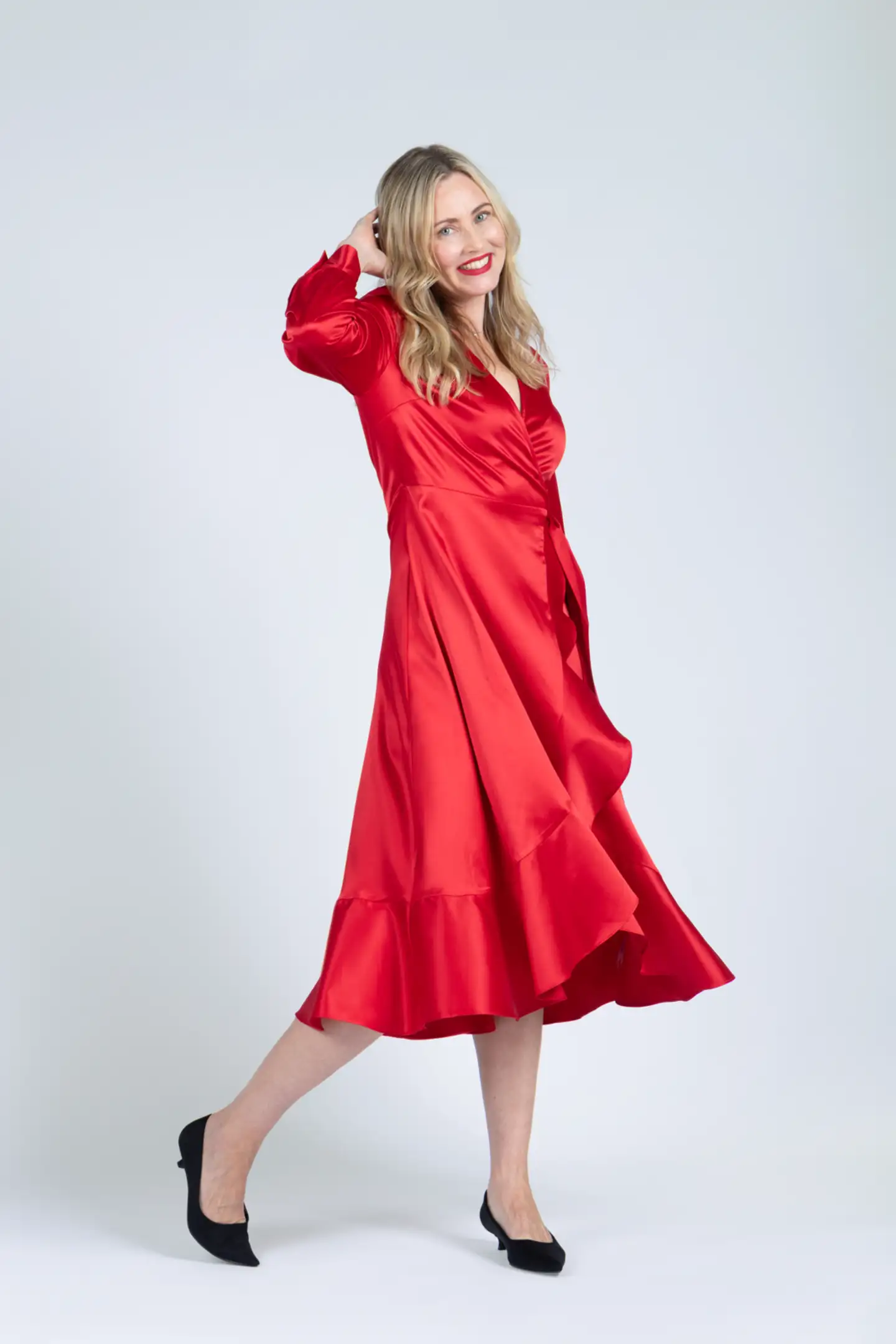 London Fog naisten kietaisumekko 218L402510 - barbados cherry - 4