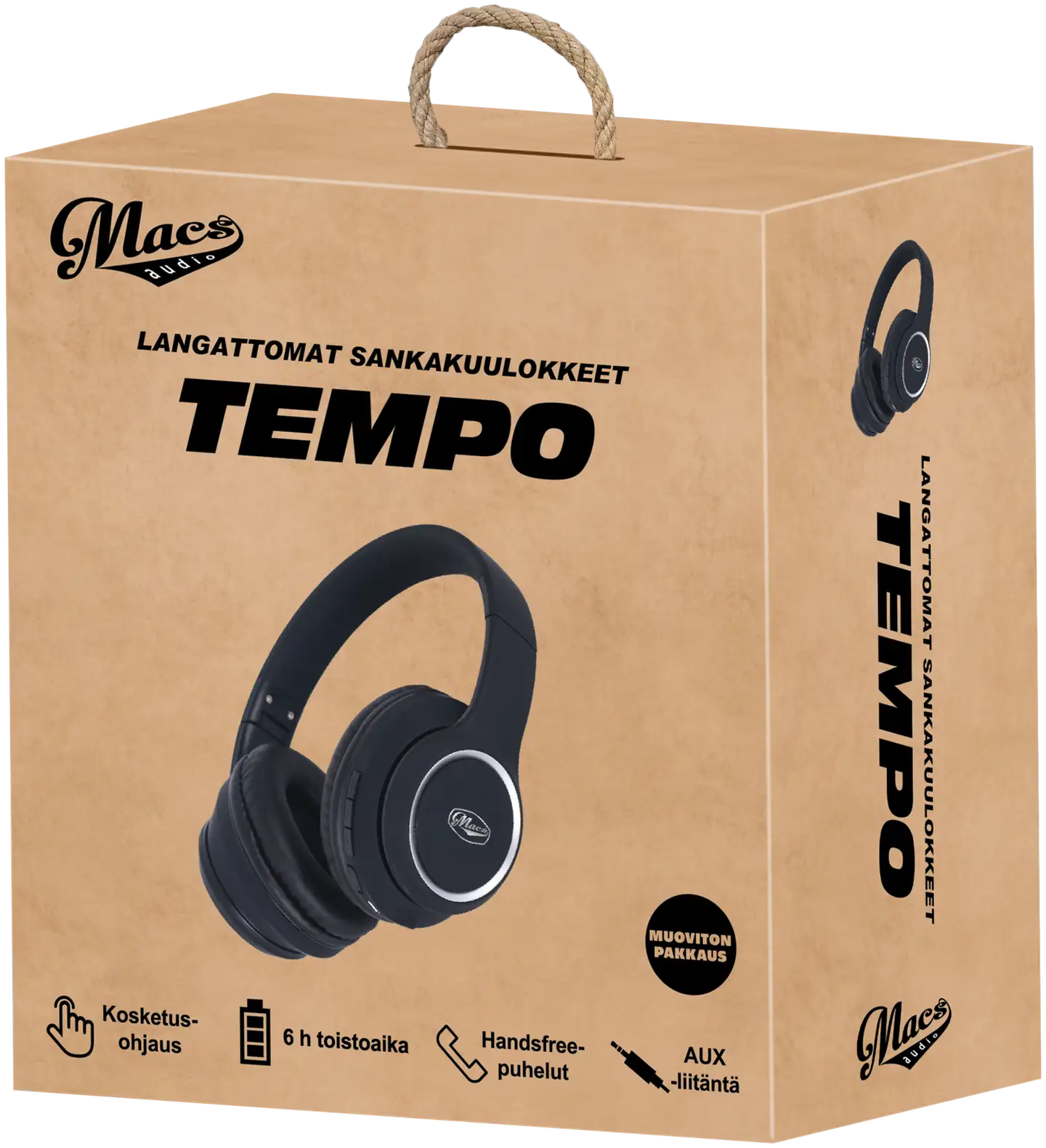 Macs Bluetooth sankakuulokkeet Tempo musta - 2