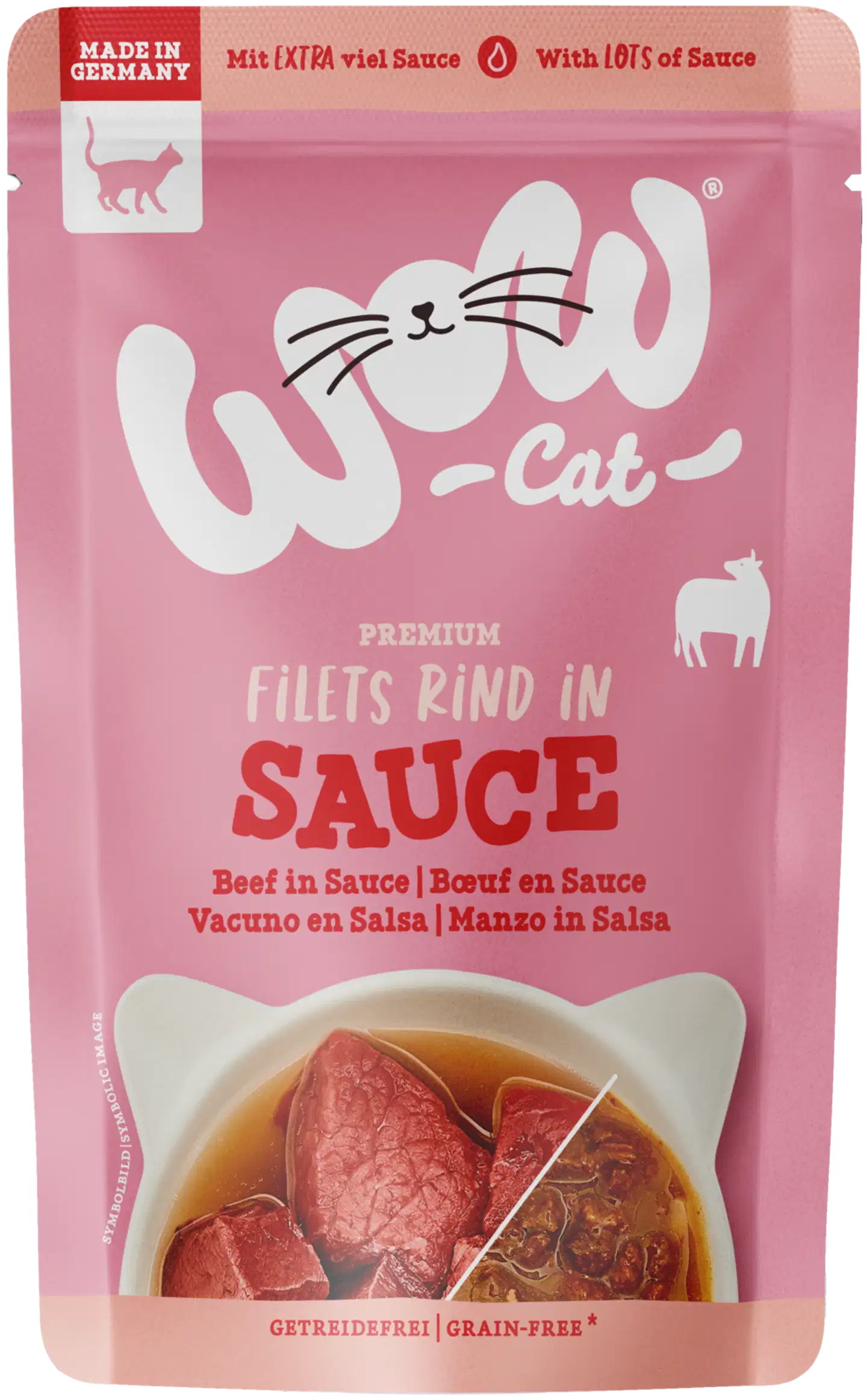 WOW CAT Nautaa kastikkeessa 85 g
