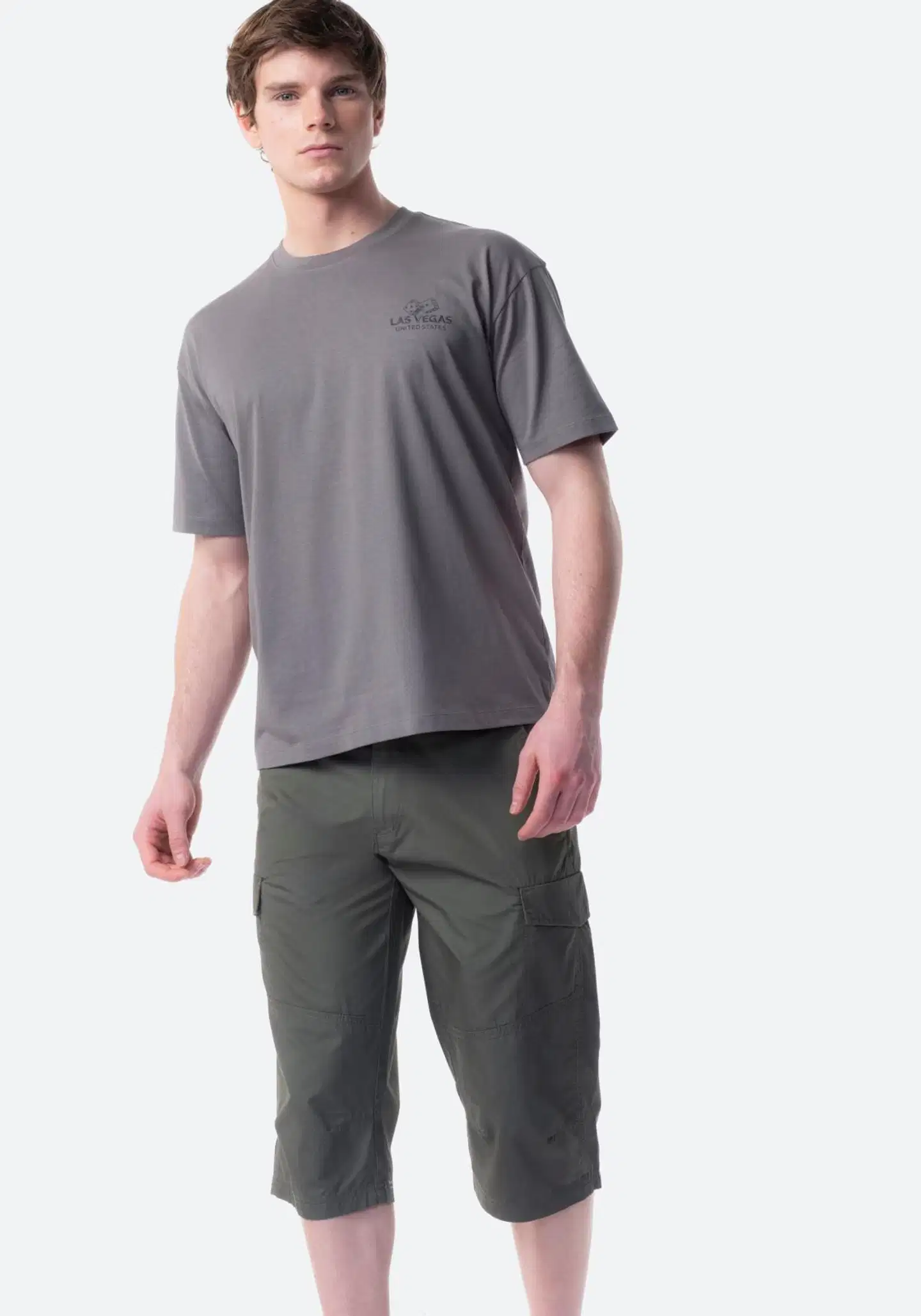 TEX miesten caprishortsit I275404 - Khaki - 3