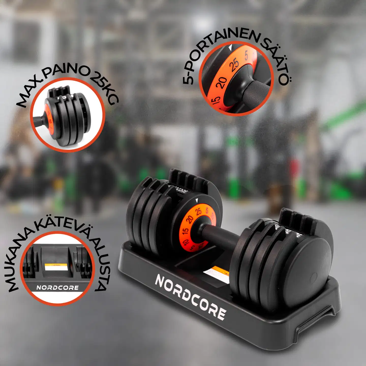 Nordcore 2x säädettävä käsipaino core, 50kg - 9