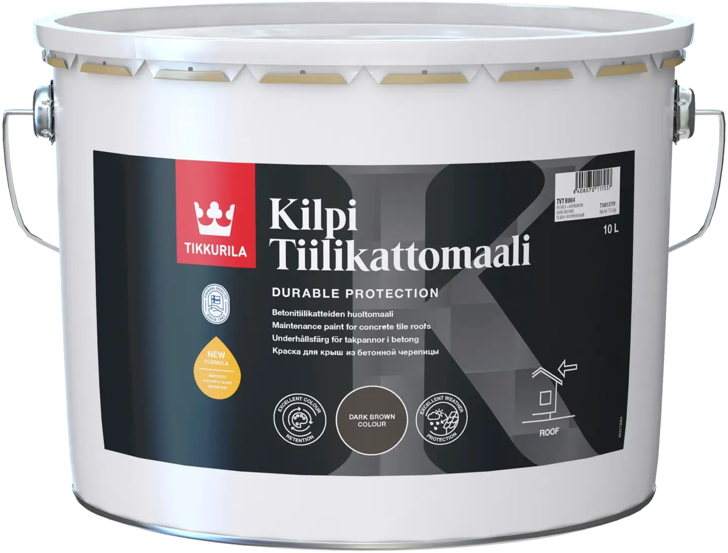 Tikkurila tiilikattomaali Kilpi 10 l ruskea puolihimmeä