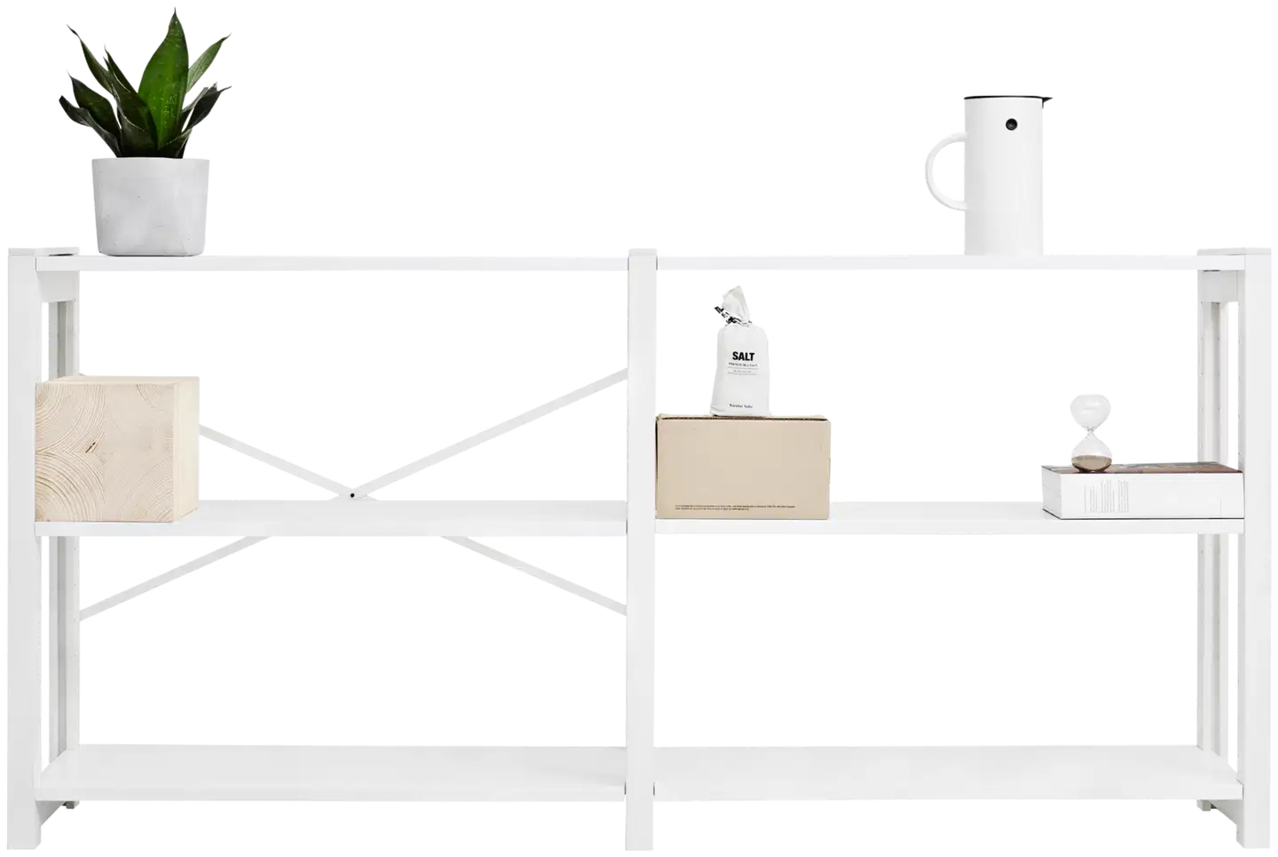 Lundia Classic 2-osainen avohylly, matala - VALKOINEN - 1