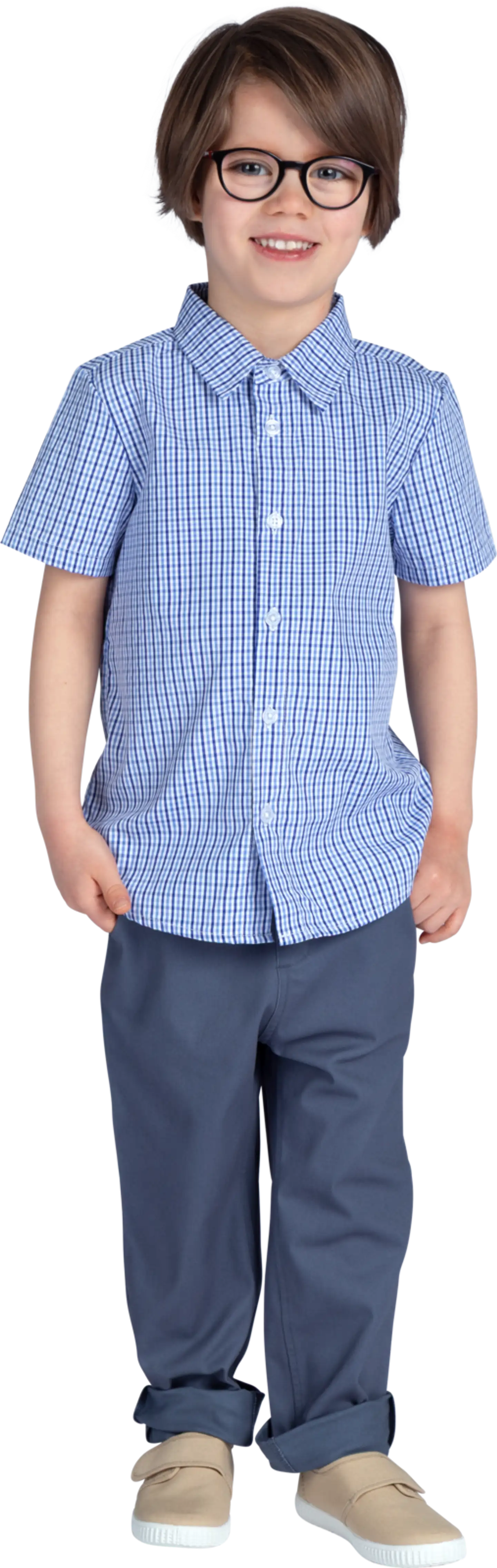 Ciraf lasten kauluspaita ruutu 25PC241635 - light blue check - 4