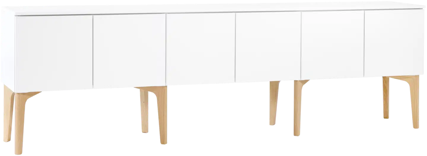 Lundia Fuuga tv-taso ovilla - Valkoinen ja tammi - 2