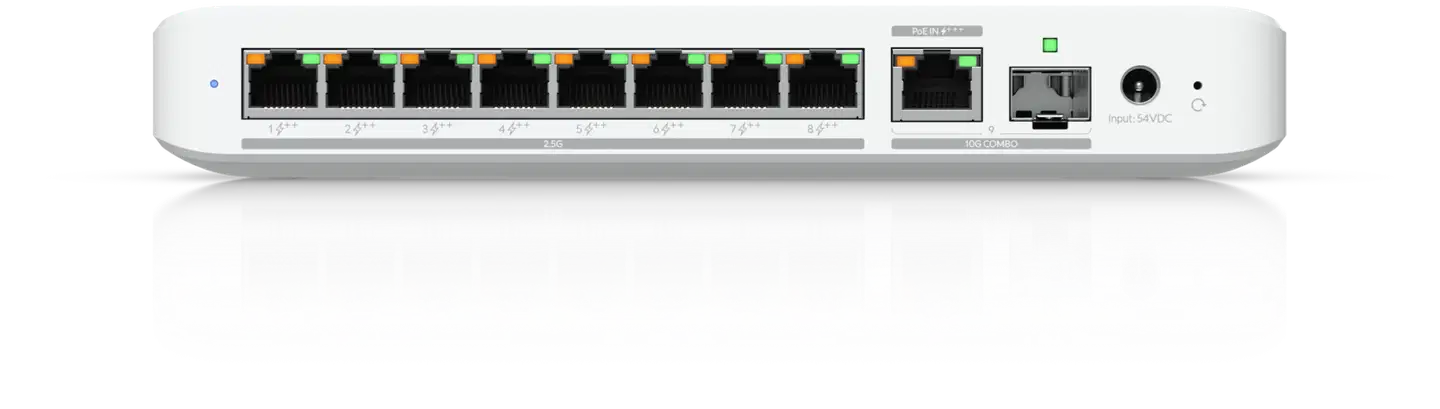 Ubiquiti 8-porttinen 2.5G PoE++ -kytkin 10G uplink-liitännällä USW-Flex-2.5G-8-POE - 2