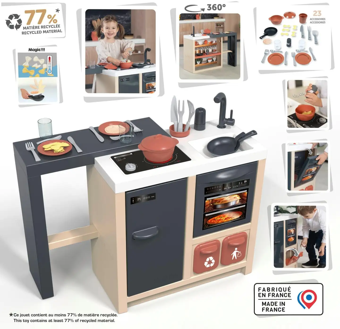 Smoby Kitchen Island, keittiösaareke kokkailuleikkeihin - 2