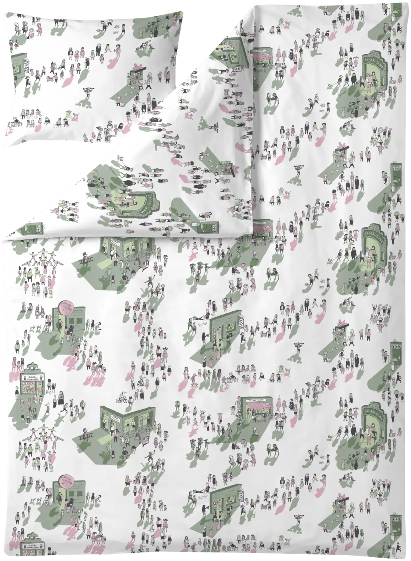 Finlayson pussilakanasetti Kylillä 150X210+50X60 vihreä-vaal.punainen