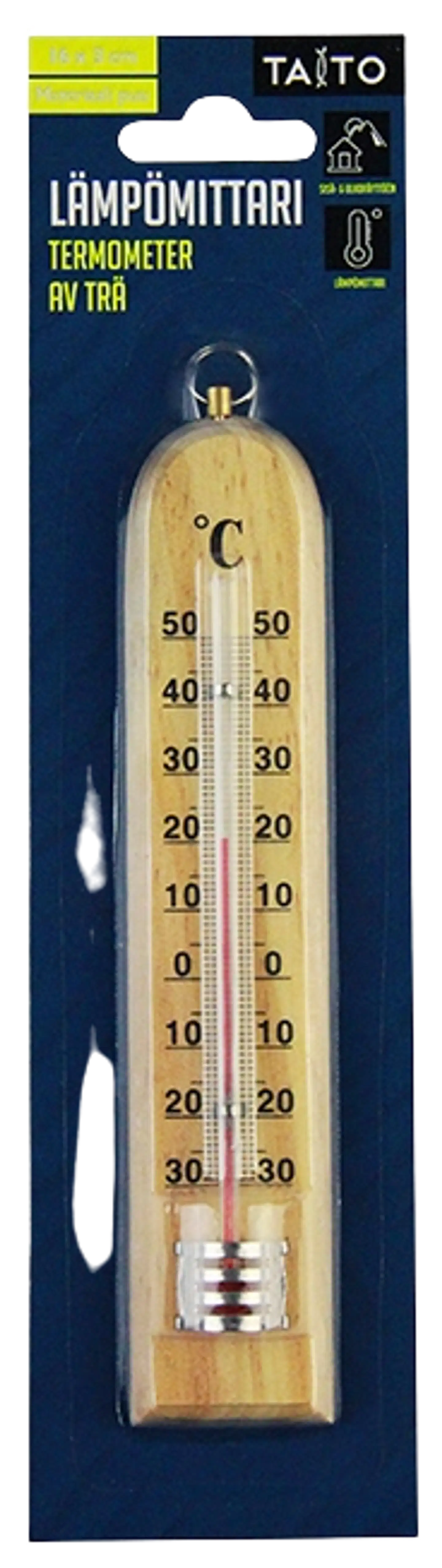Taito lämpömittari puu 16 cm - 1