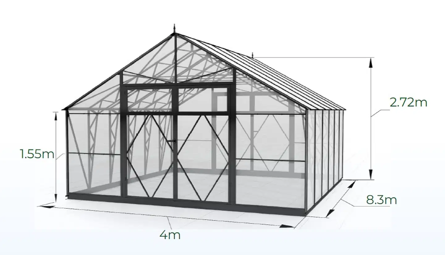 Ecoslider kasvihuone Lux DD 4.0 X 8.3 - 5