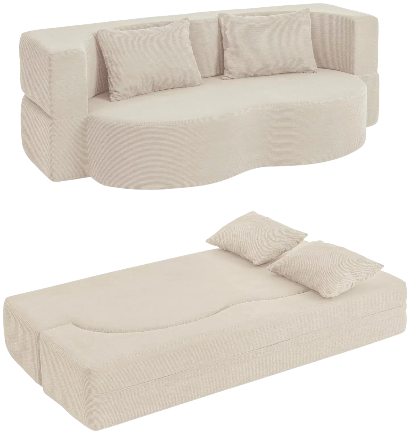 SoBuy sohvasänky beige FST101-MI - 3