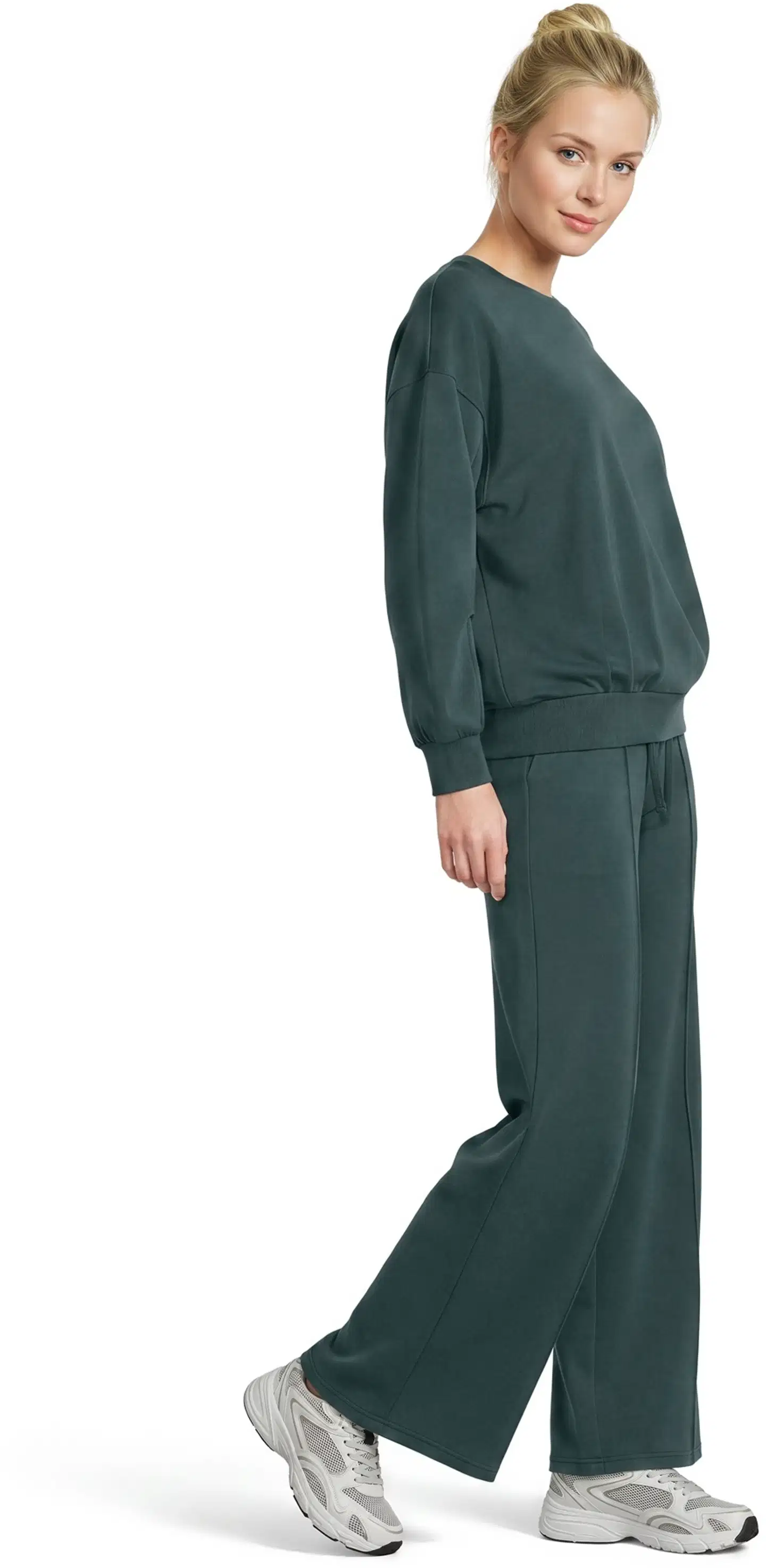 WKLY. naisten leveälahkeiset scuba-joggersit 222W300315 - Green Gables - 4