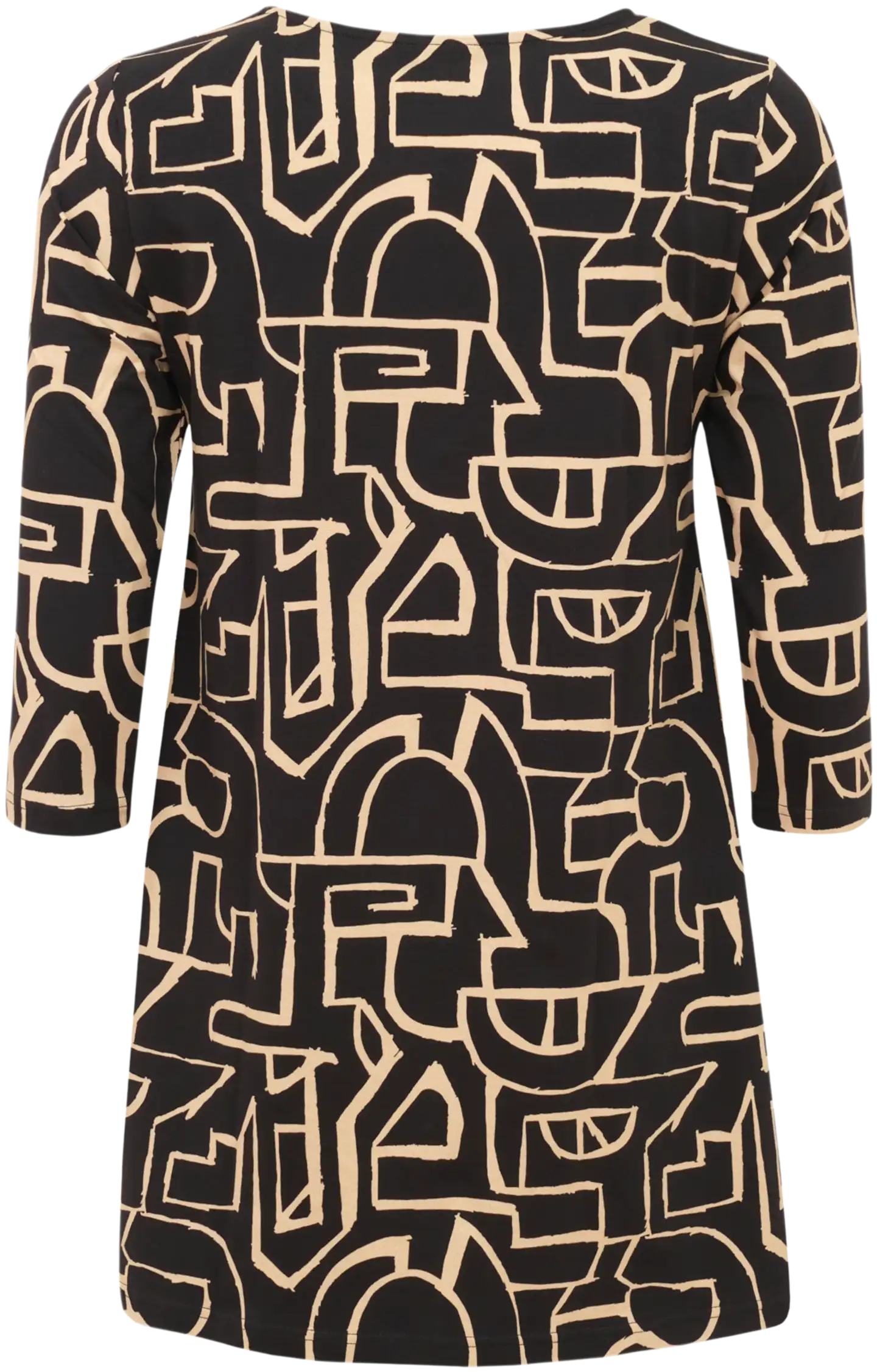 RATIA® N.trikootunika Pisara Kartta - Musta/hiekka - 2