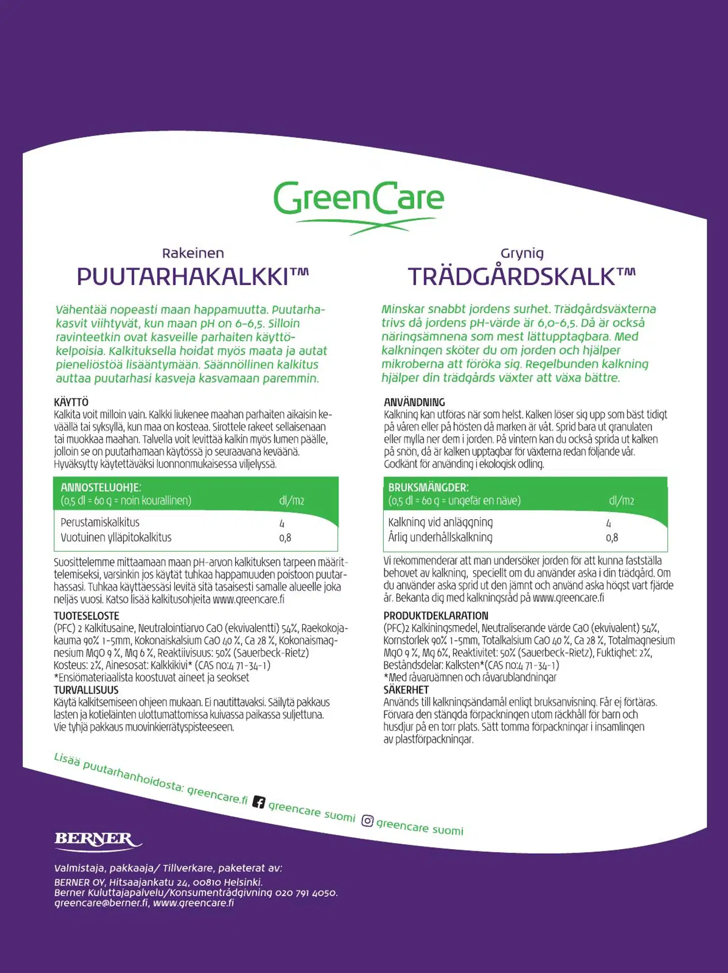 GreenCare 10kg rakeinen puutarhakalkki - 2