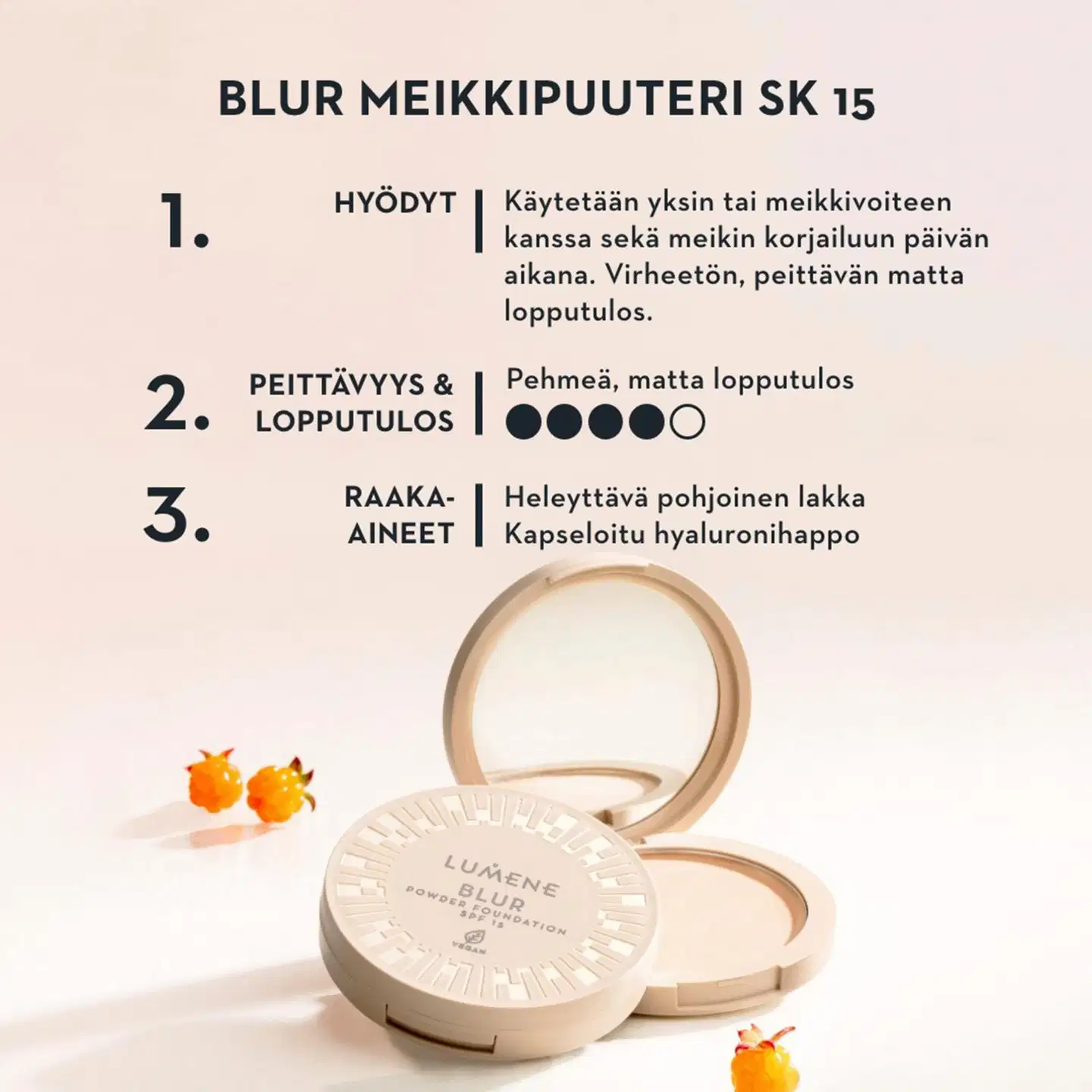 Lumene Blur Meikkipuuteri SK15 1 10g - 0 - 3