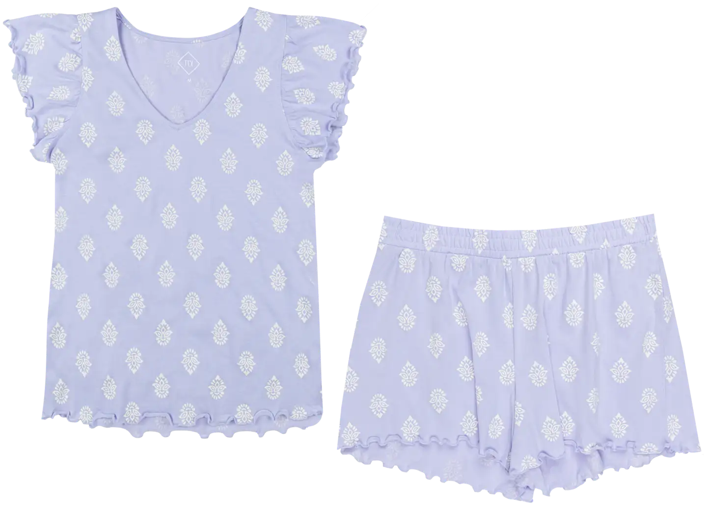 TEX naisten shortsipyjama I982698 - PURPLE LIGHT - 1