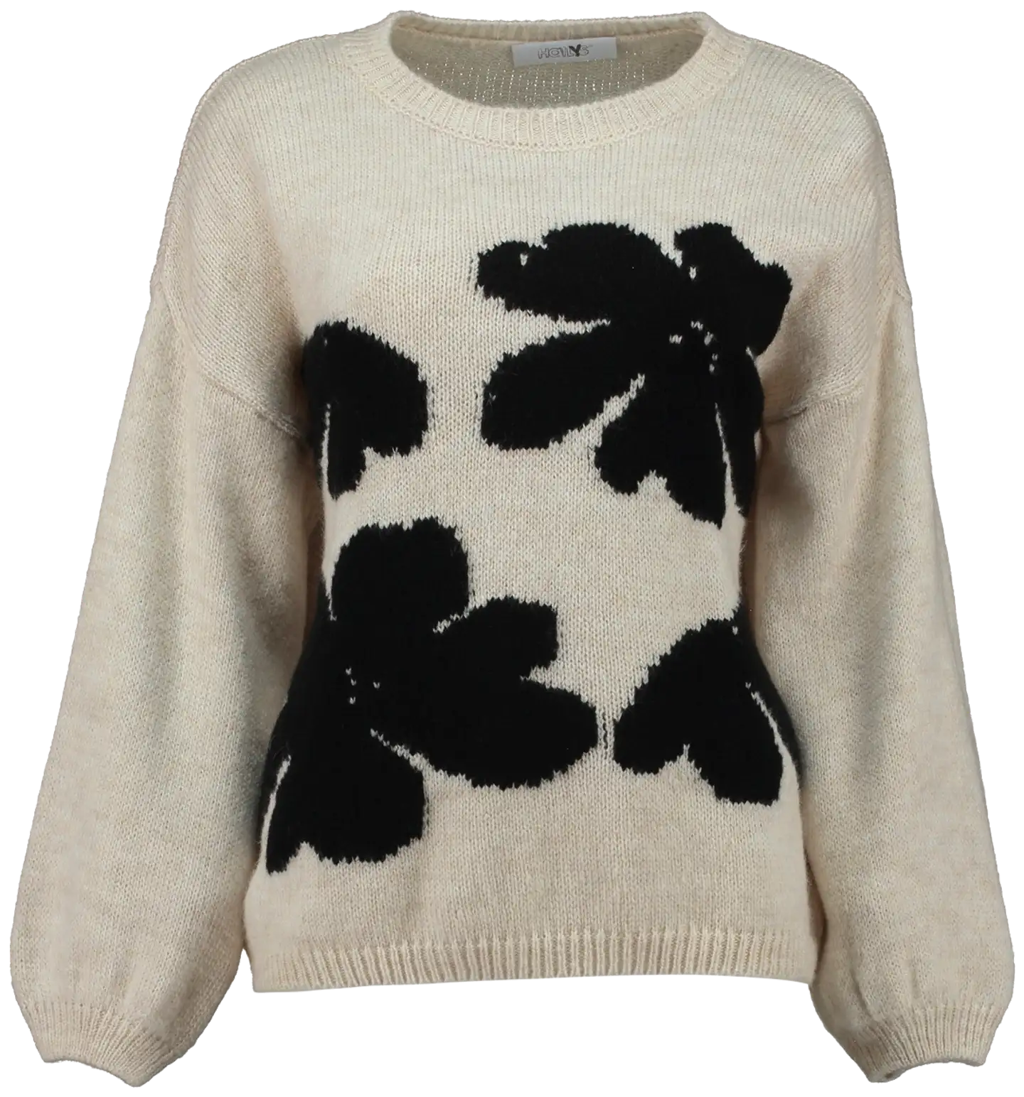 Hailys naisten neule De44lia - beige/black flower - 1