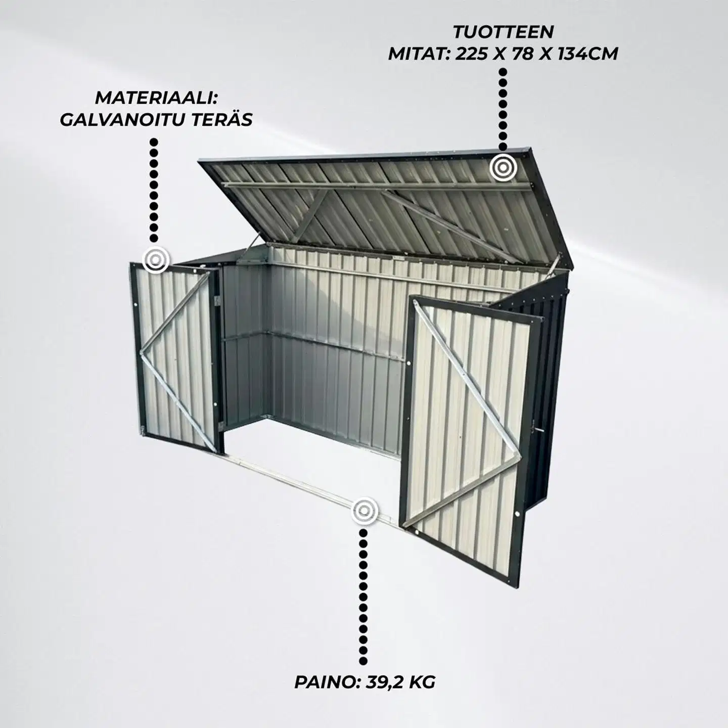 Fornorth pyöräkatos comfort 225x78x134cm - 2