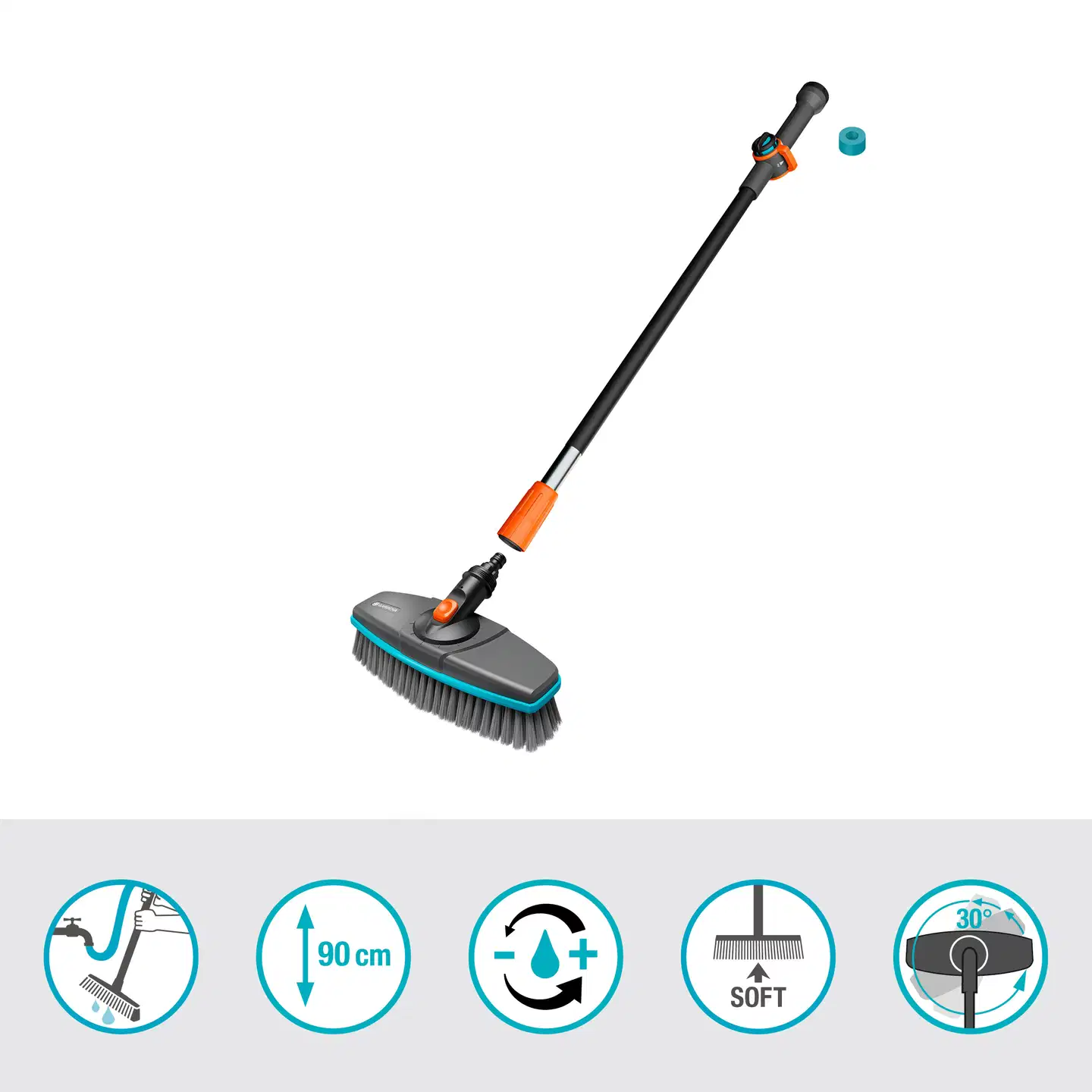 GARDENA Autonpesuharja varrella Cleansystem 90 cm, pehmeä - 4