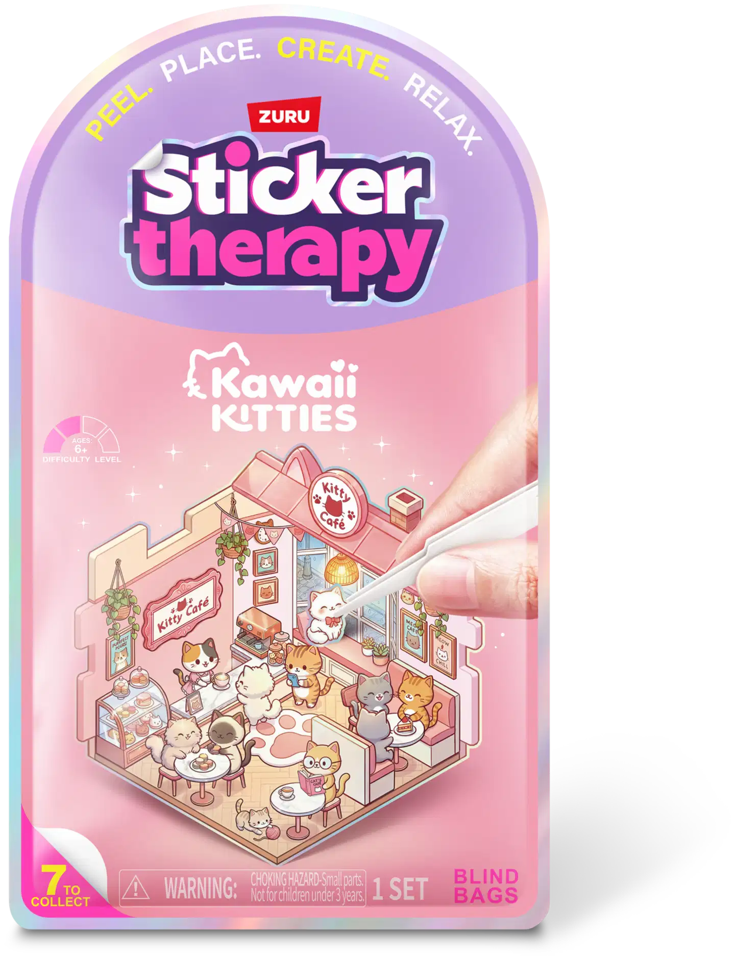 STICKER THERAPY tarra-askartelusetti Kawaii Kitties, erilaisia - 1