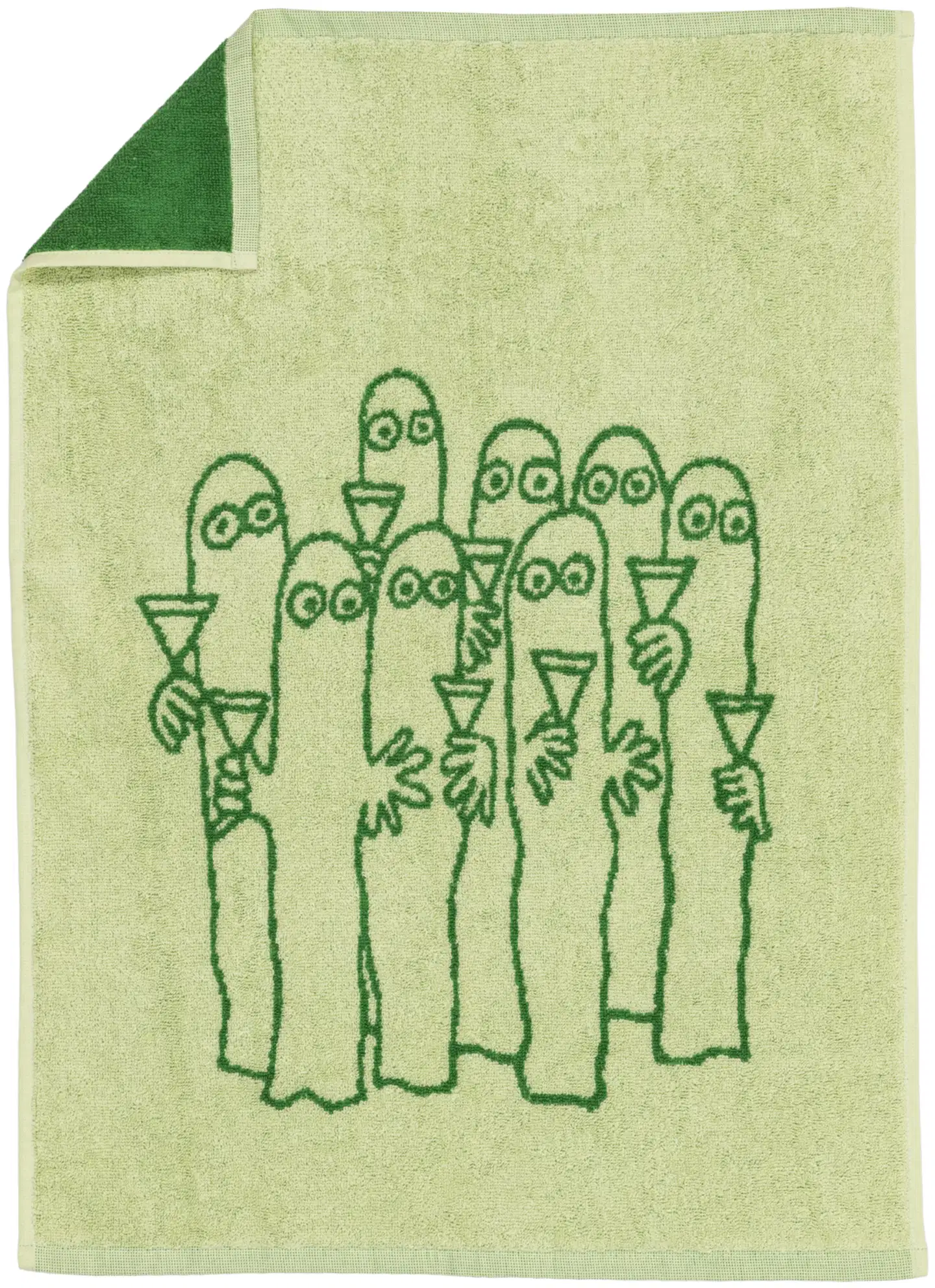 Moomin Arabia Muumi käsipyyhe 50x70cm Hattivatit vihreä GOTS