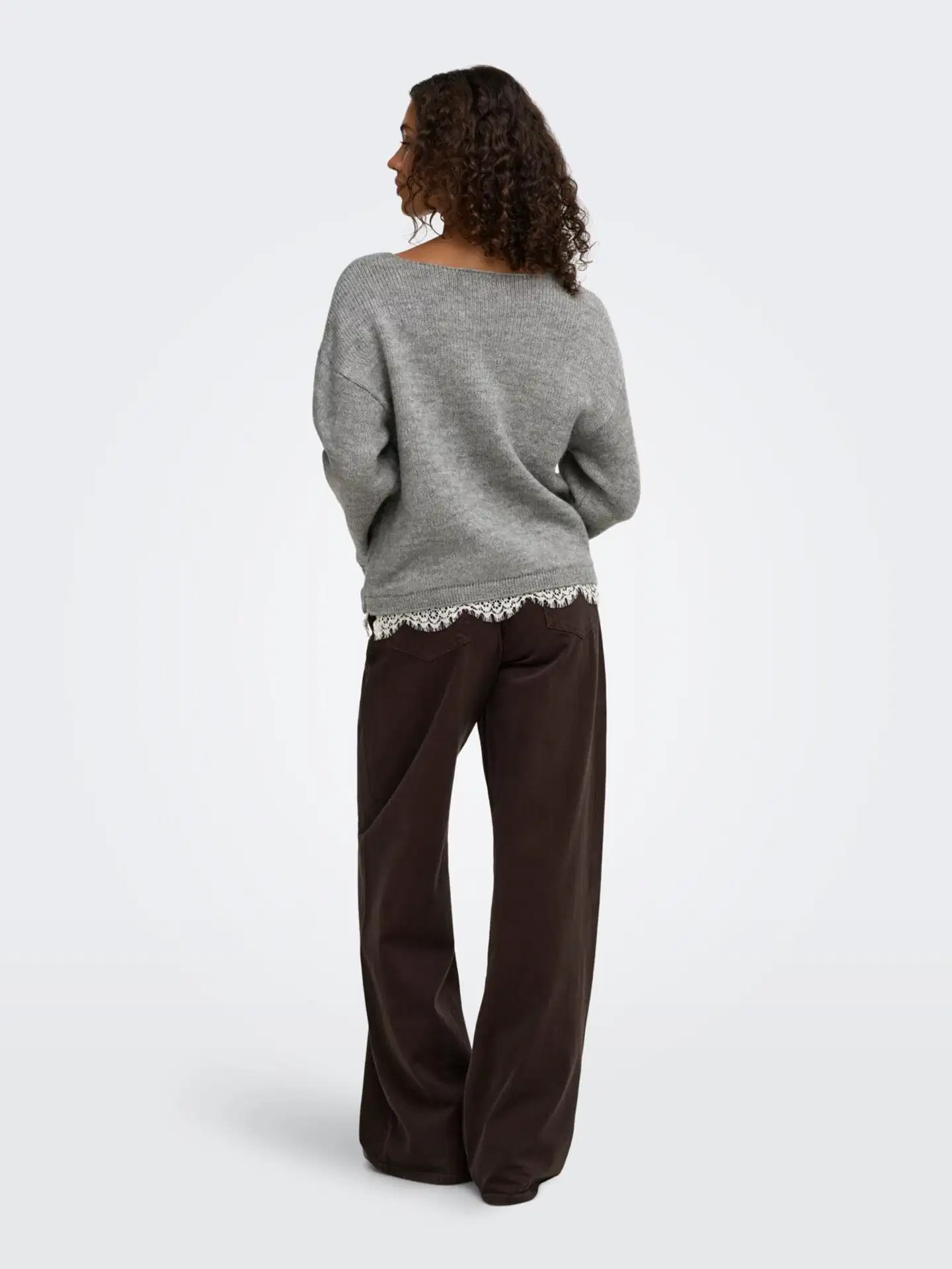 JDY naisten neule Jdystephanie - Light Grey Melange - 5