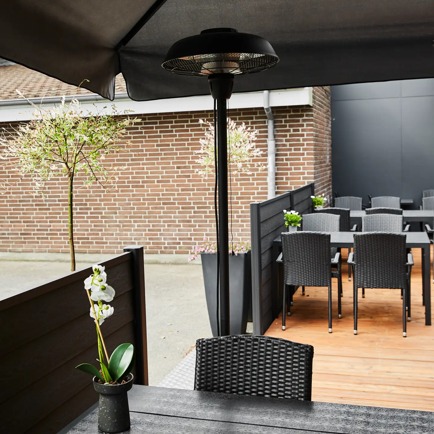 HORTUS Terassilämmitin 900/2100W lattiamalli, HA, musta - 7