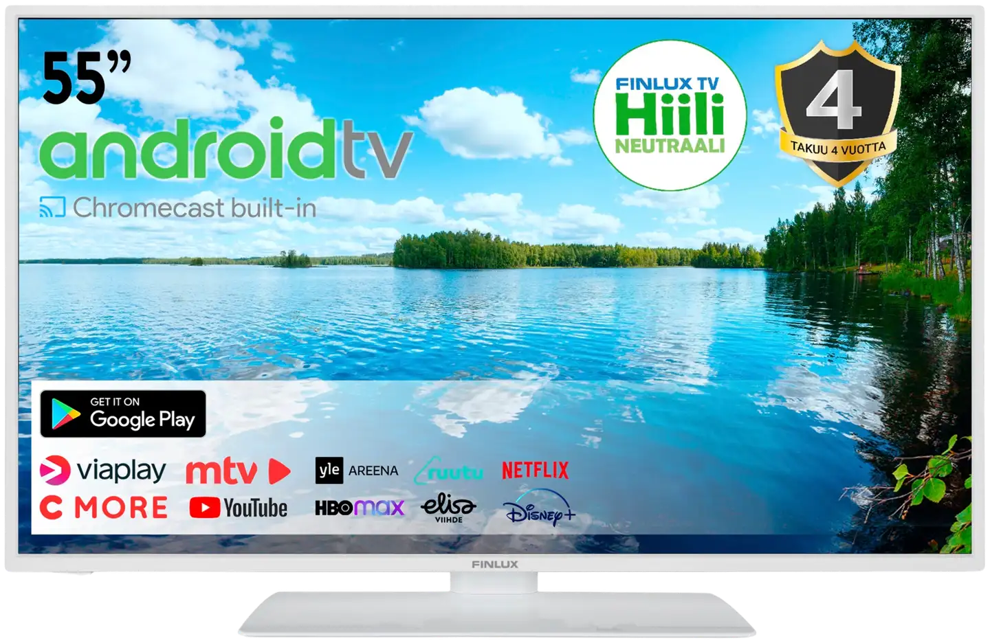 Finlux 55" 4K UHD Android Smart TV 55G9WCMI valkoinen - 2