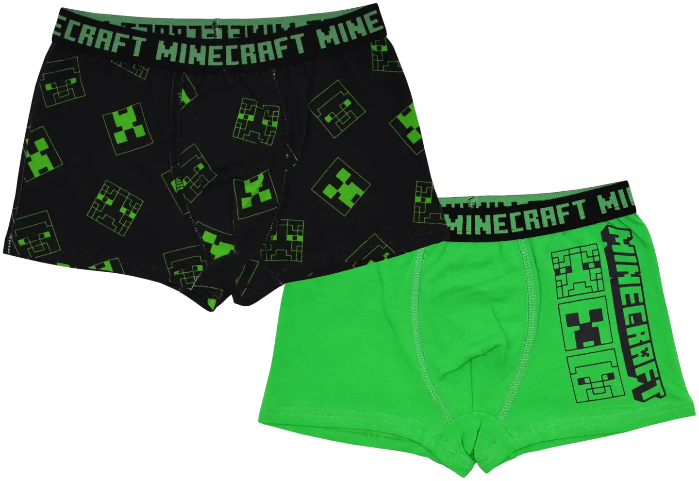 Minecraft lasten bokserit 2-pack - Vihreä/musta