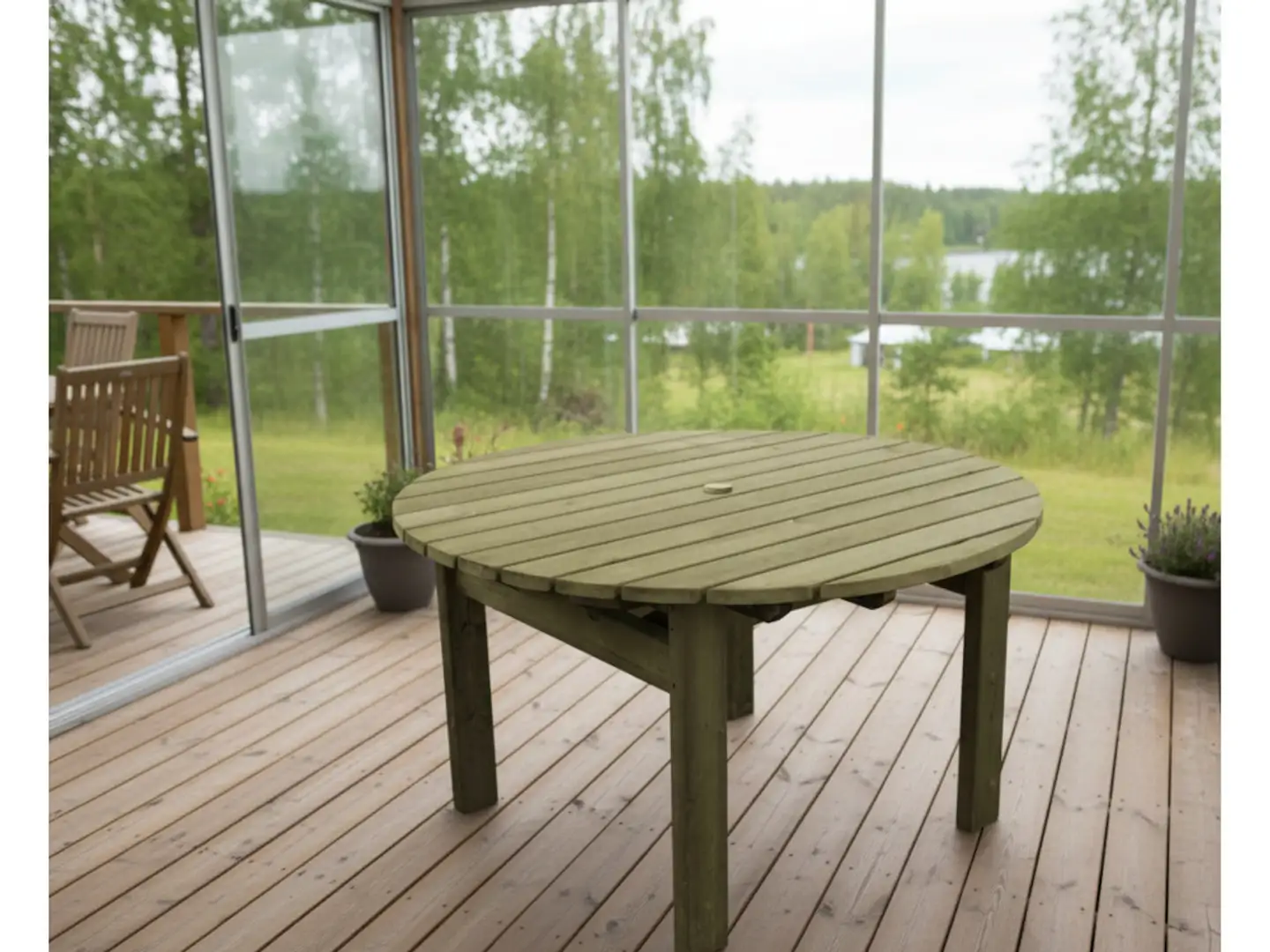 Tammiston Puu Pöytä Margot 127 kestopuu vihreä - 4