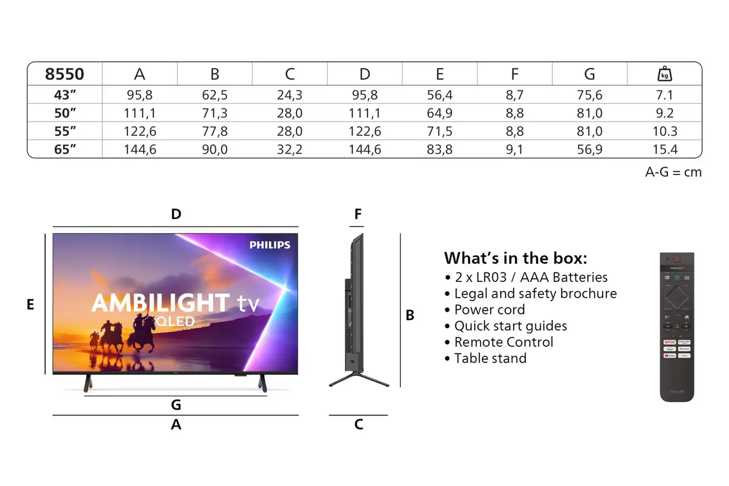 Philips 50" 4K UHD Smart Ambilight QLED TV 50PUS8550/12 - 3