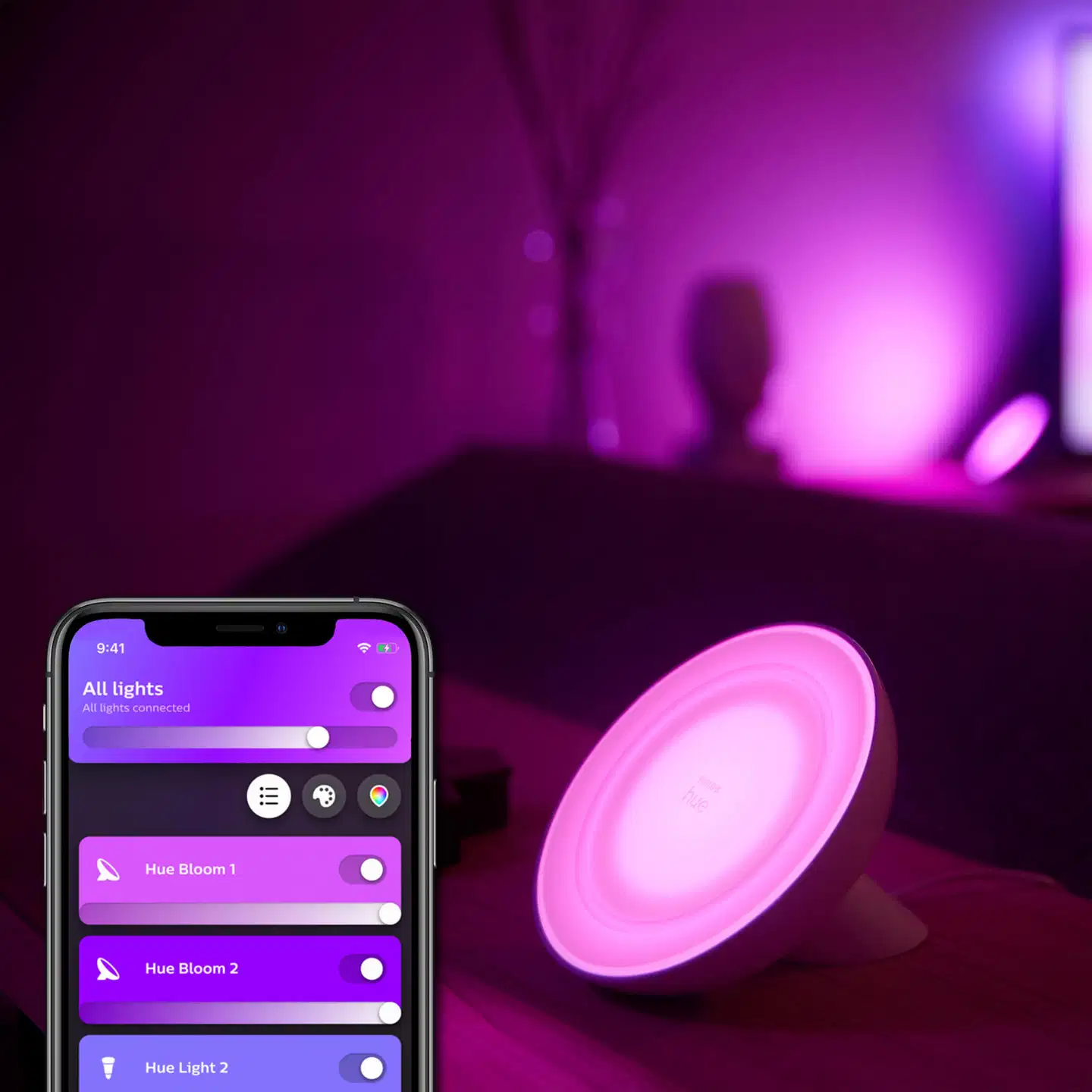 Philips Hue Bloom -pöytävalaisin 7W 2000-6500K 500LM musta - 8