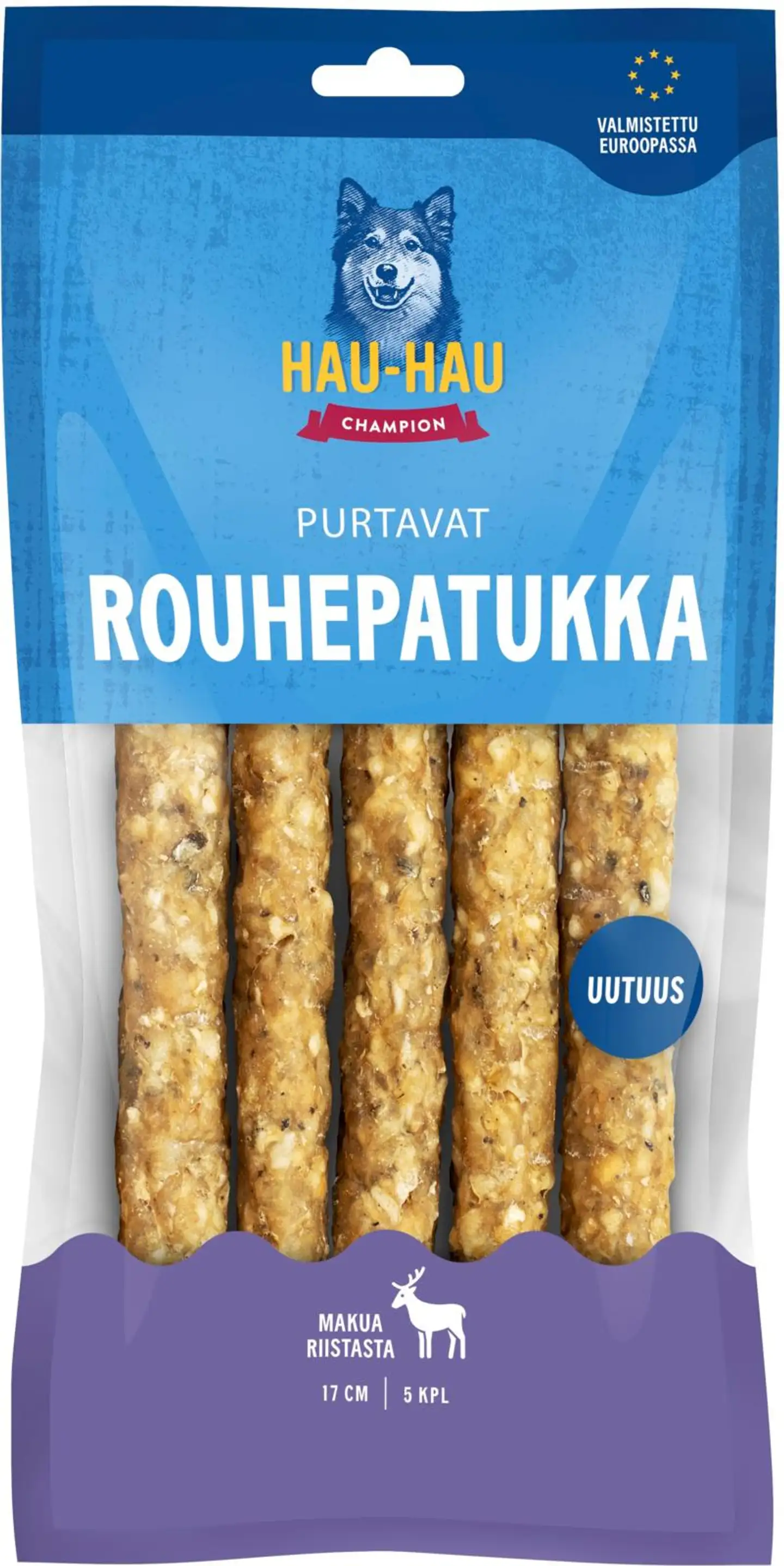 Hau-Hau Champion Purtavat Rouhepatukka sisältää riistaa 17 cm 5 kpl 200 g